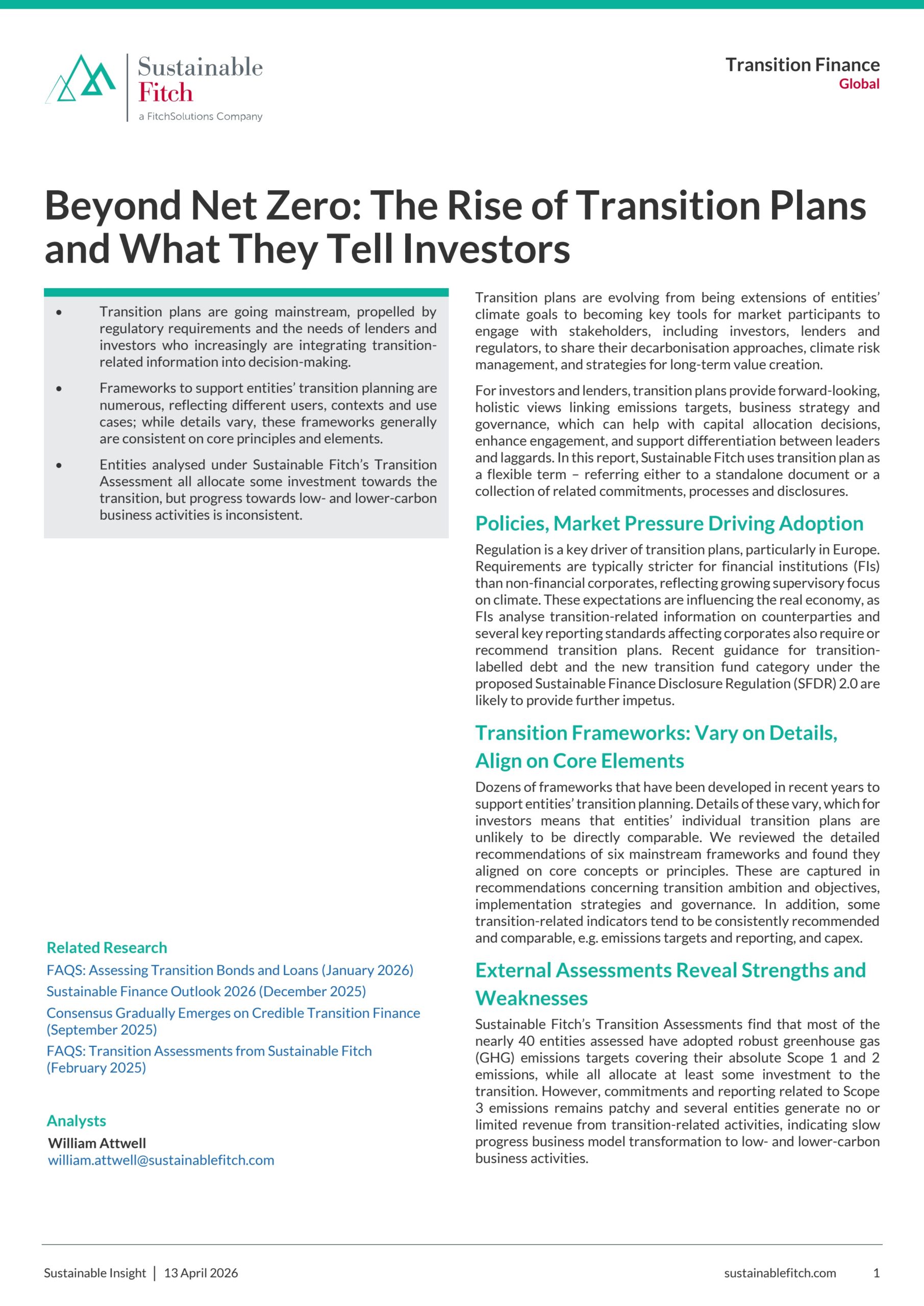 Beyond net zero: The rise of transition plans and what they tell investors
