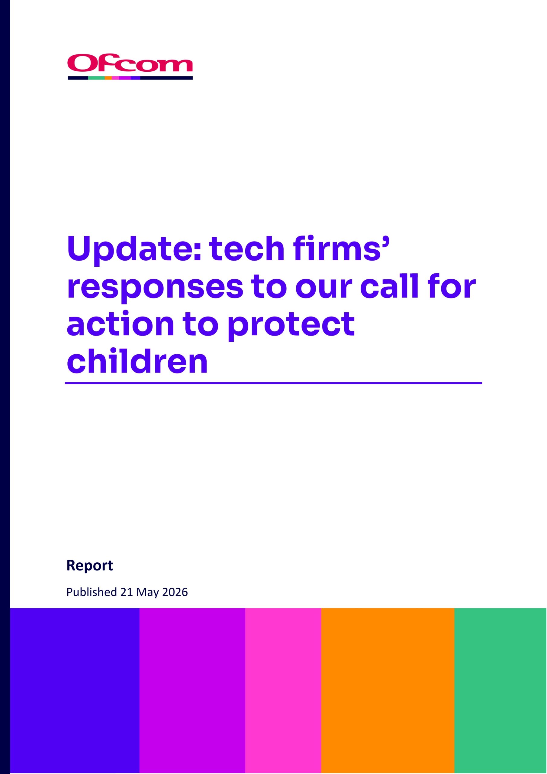 Update: Tech firms’ responses to our call for action to protect children