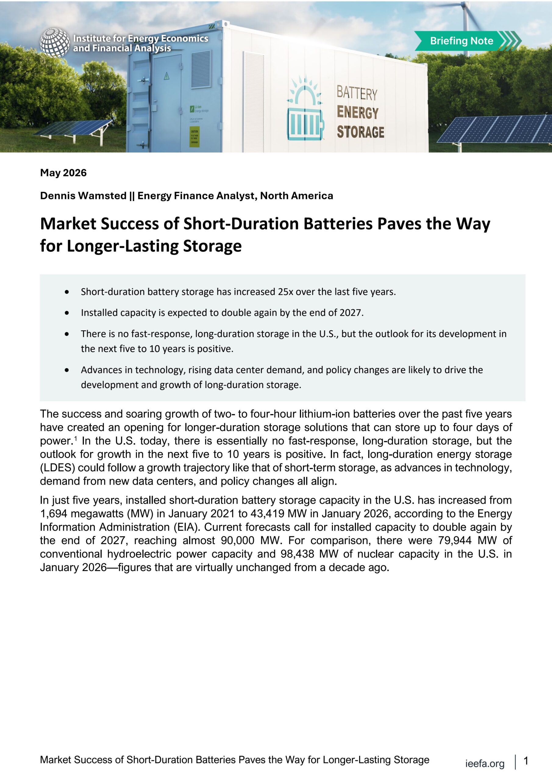 Market success of short-duration batteries paves the way for longer-lasting storage