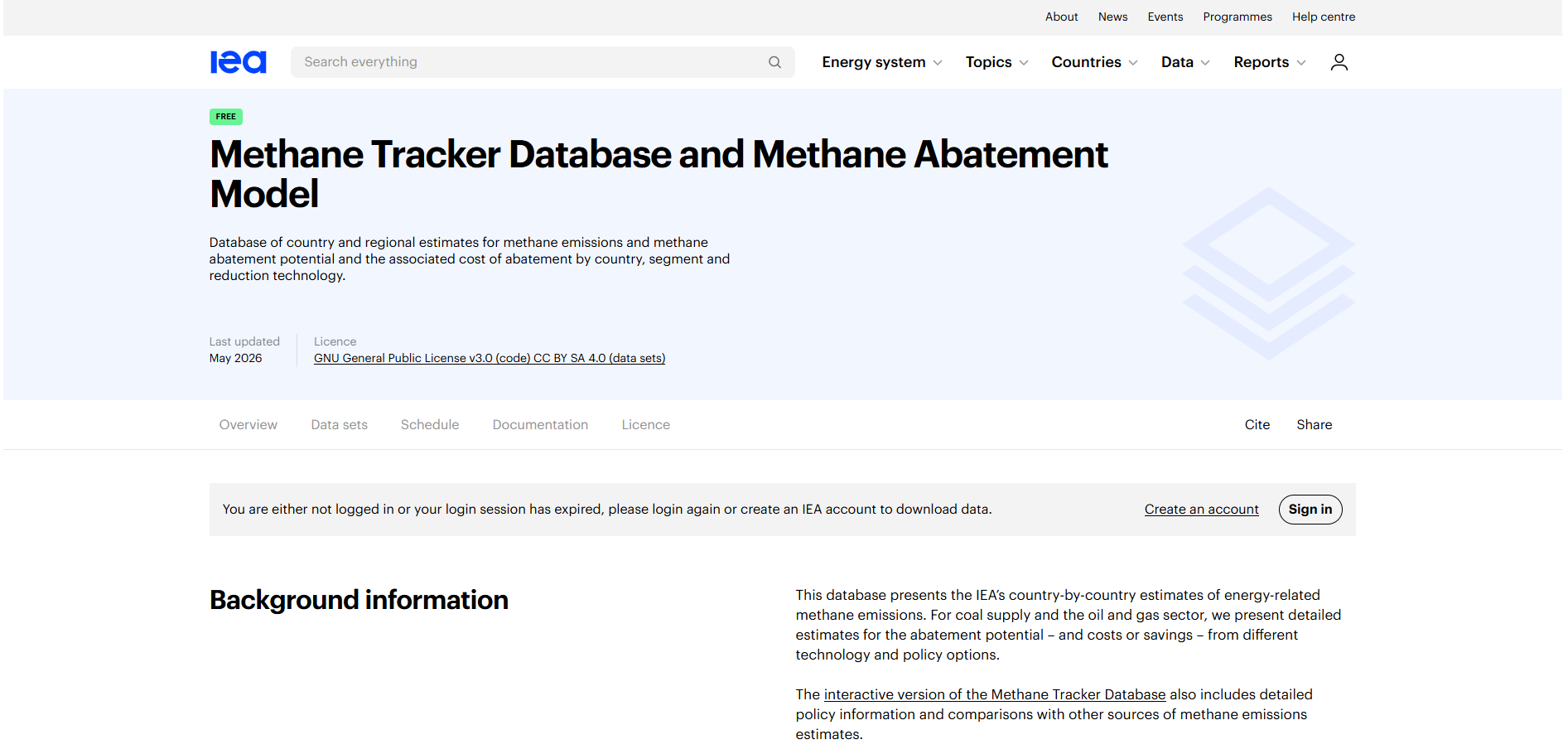 IEA Methane Tracker Data Tool