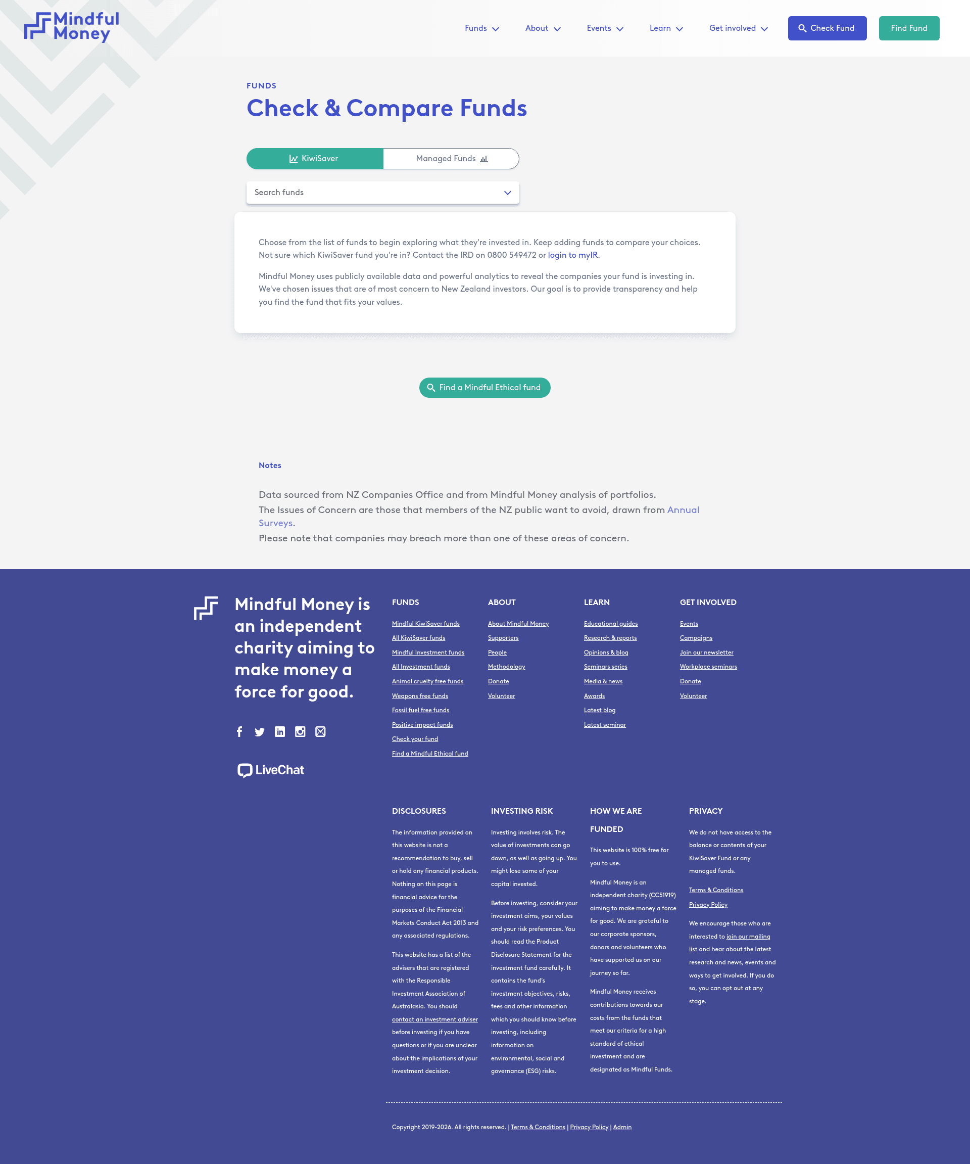 Mindful Money Fund Checker