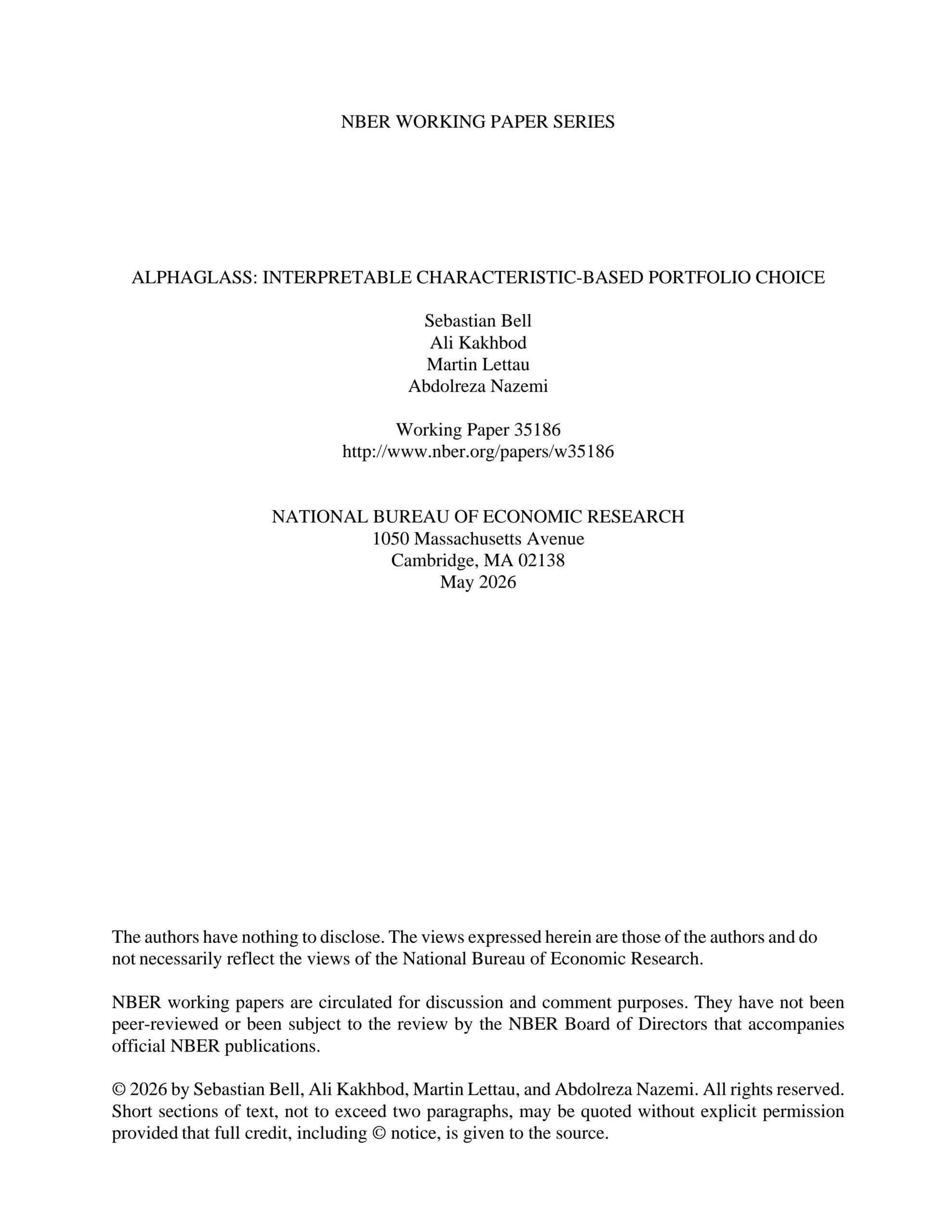 AlphaGlass: Interpretable characteristic-based portfolio choice