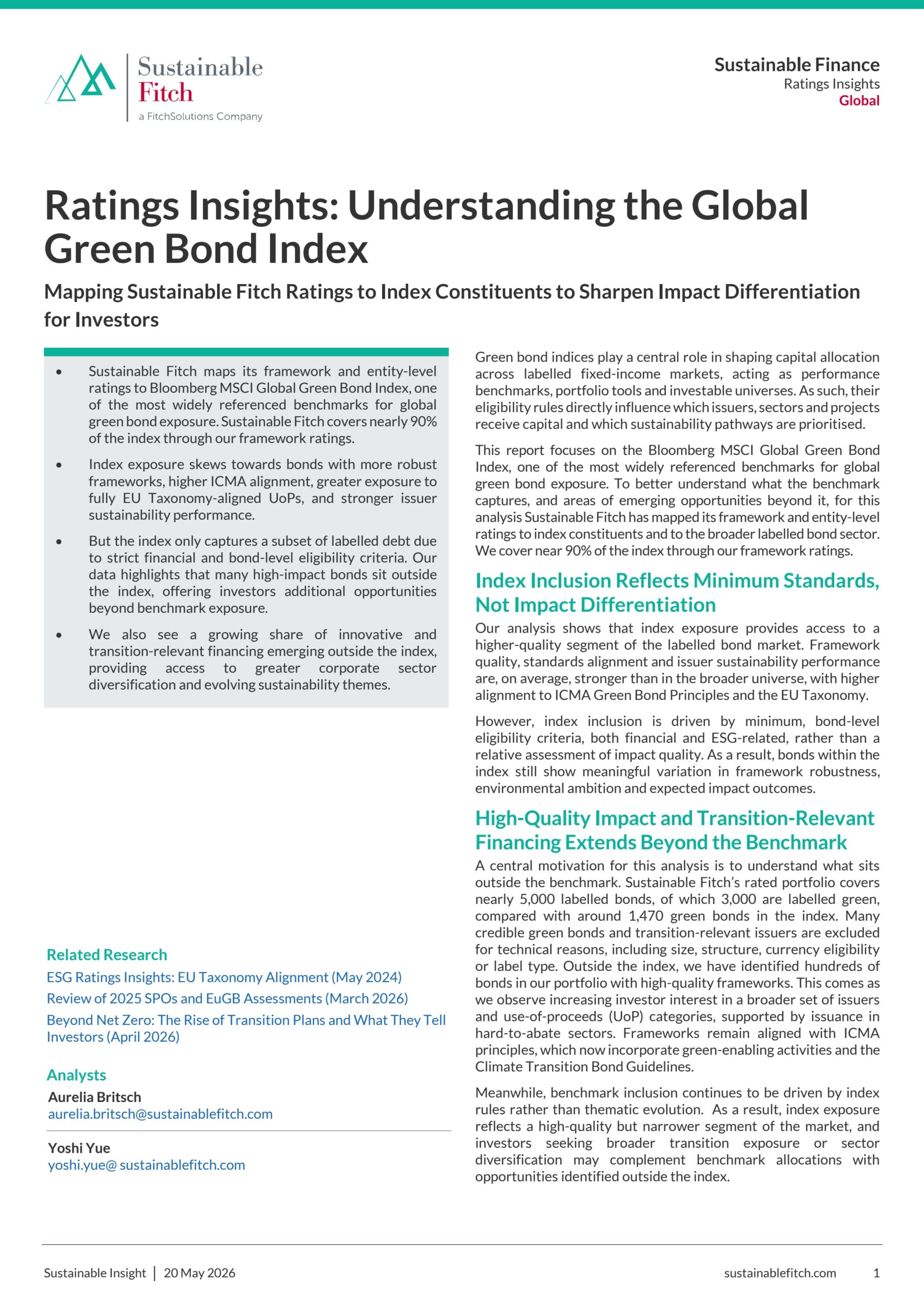 Ratings insights: Understanding the global green bond index