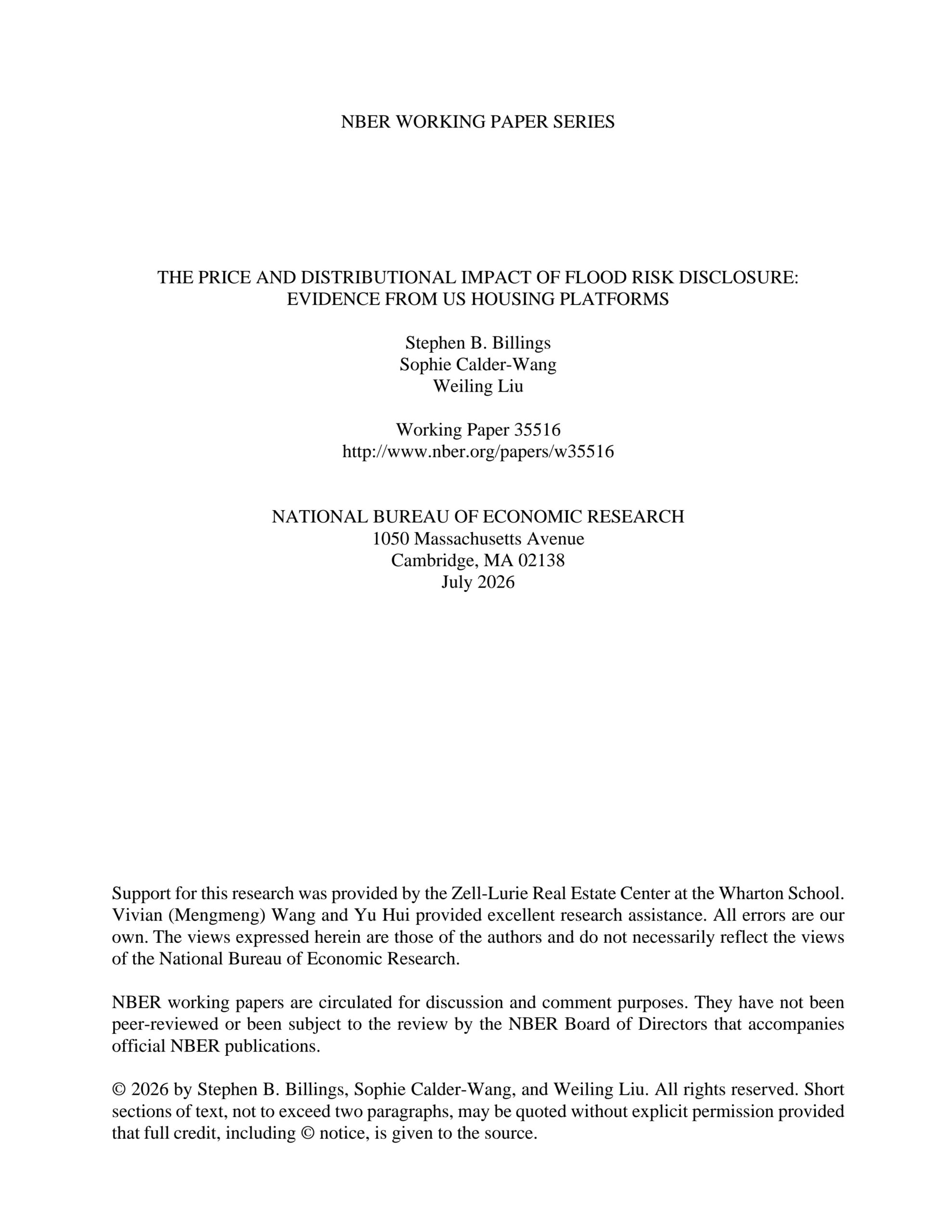 The price and distributional impact of flood risk disclosure: Evidence from US housing platforms