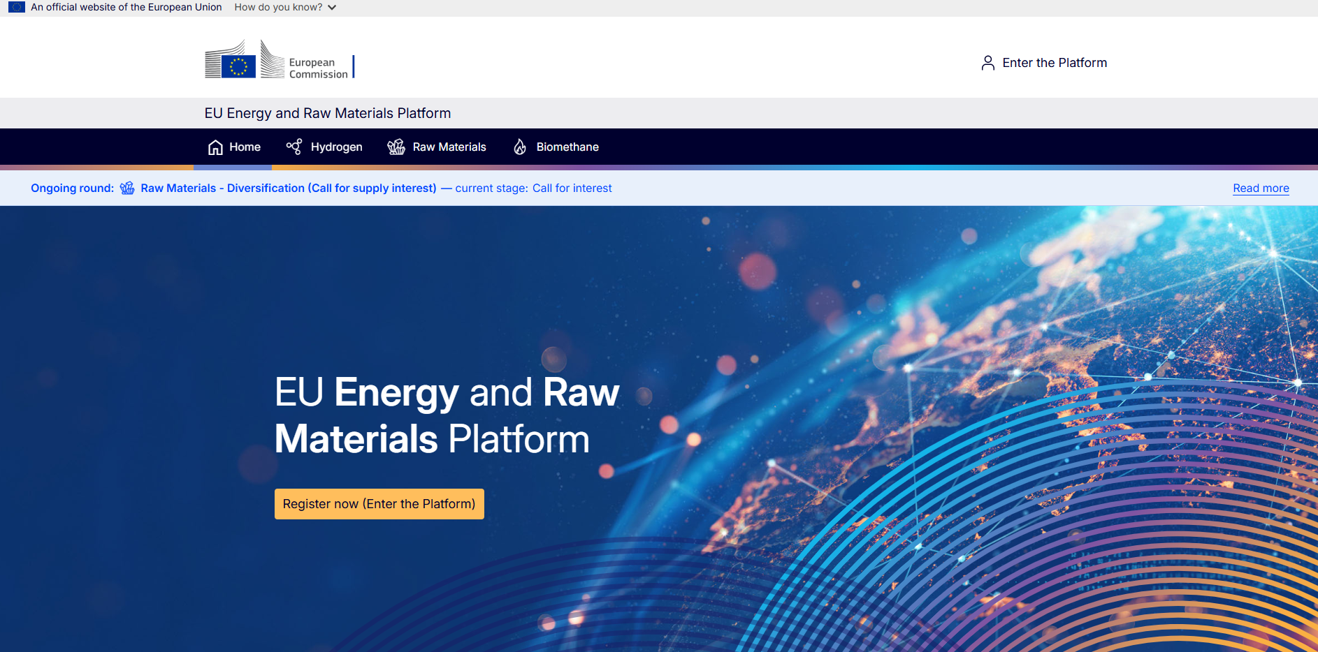 EU energy and raw materials mechanism platform