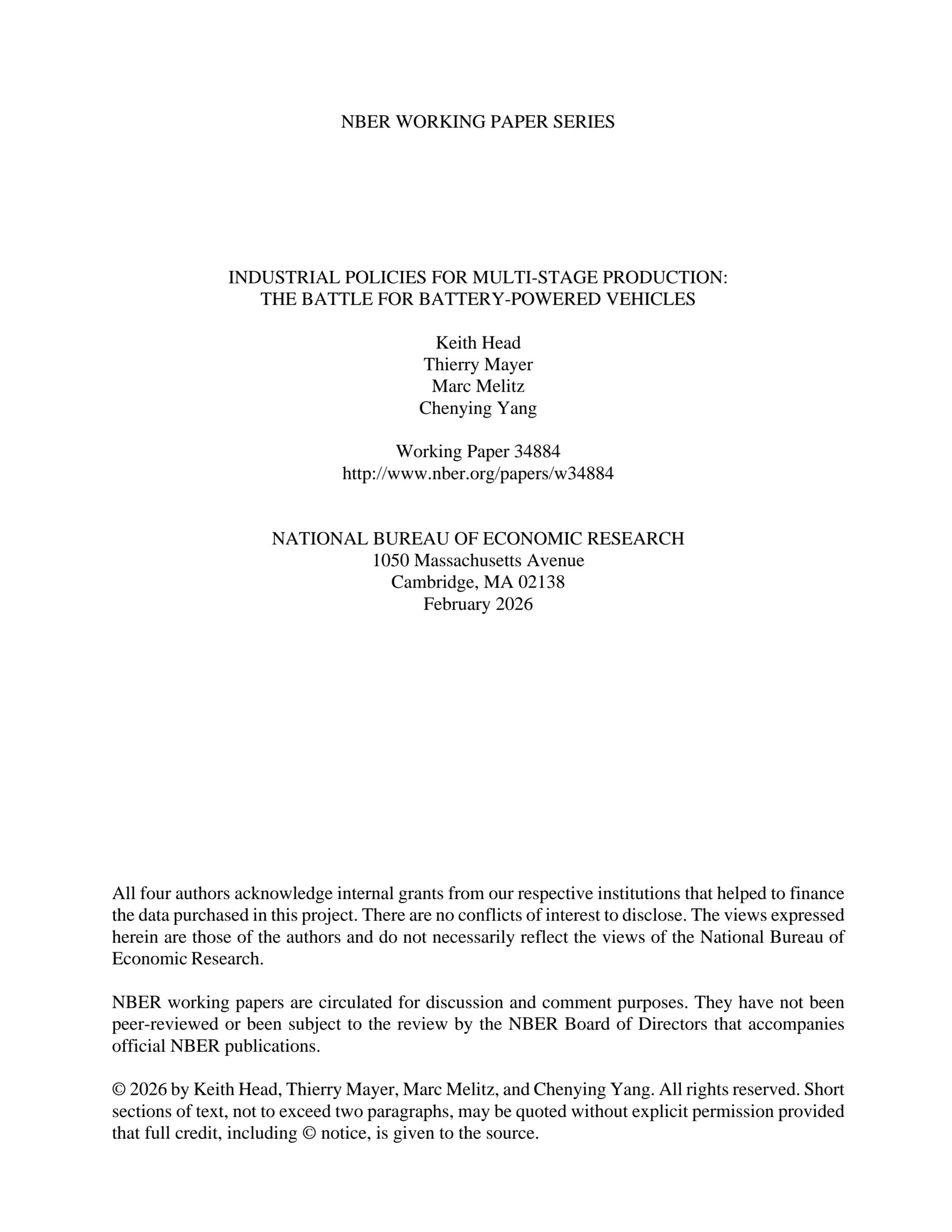 Industrial policies for multi-stage production: The battle for battery-powered vehicles