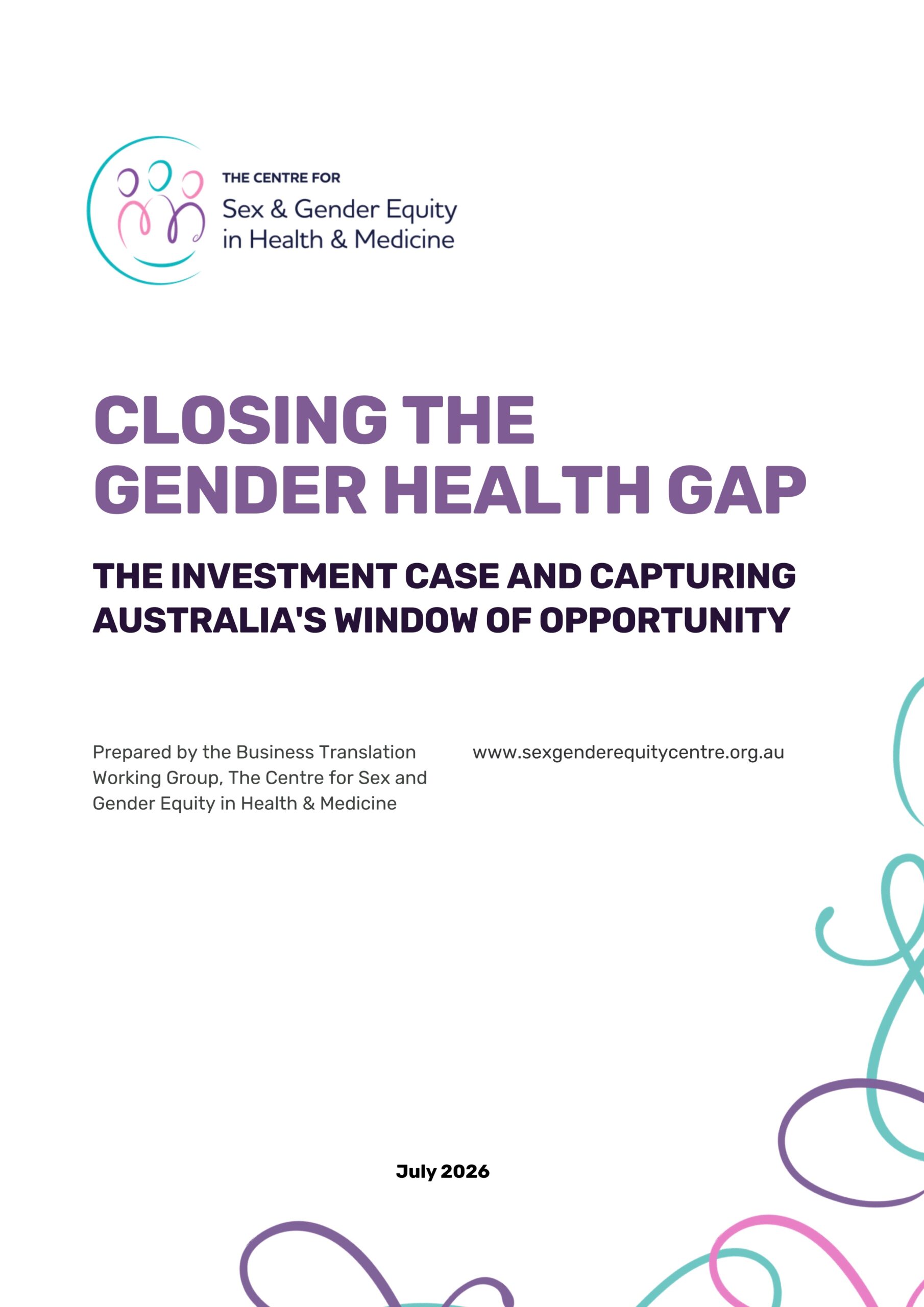 Closing the gender health gap: The investment case and capturing Australia's window of opportunity