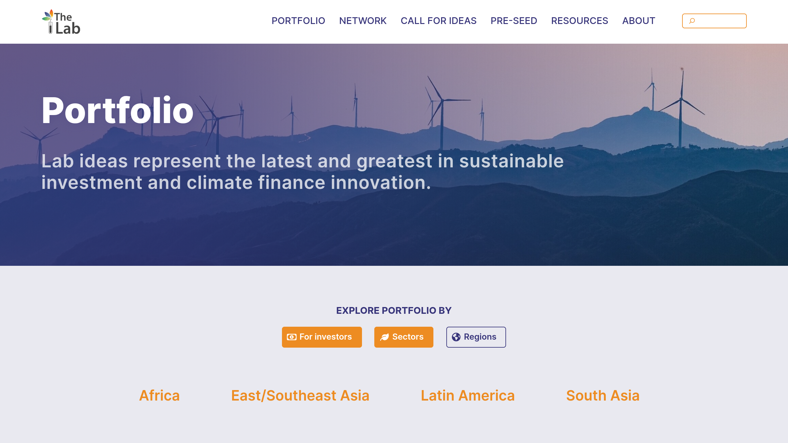 Global Innovation Lab for Climate Finance: Portfolio