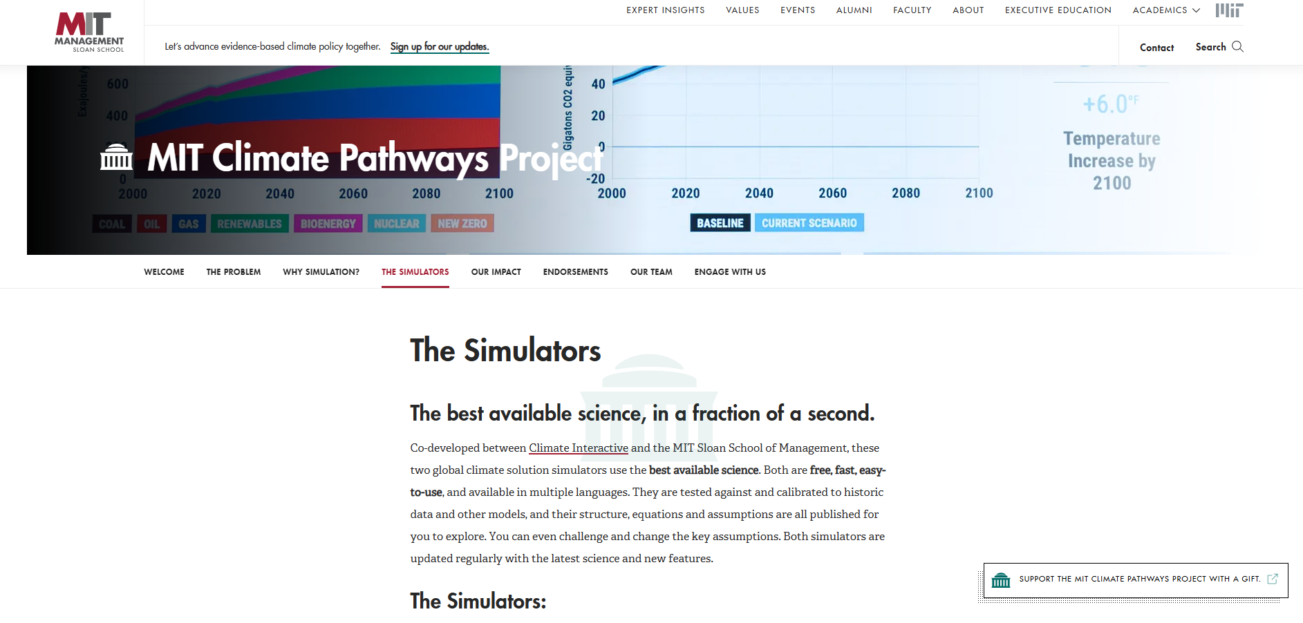 Climate Pathways Project Simulation Tools