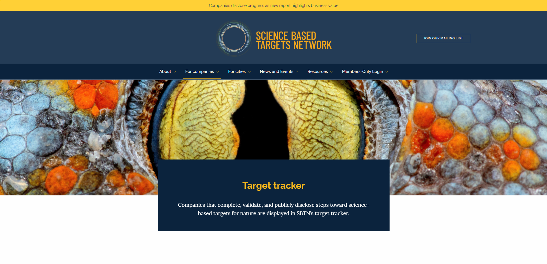 Science Based Targets Network Target Tracker