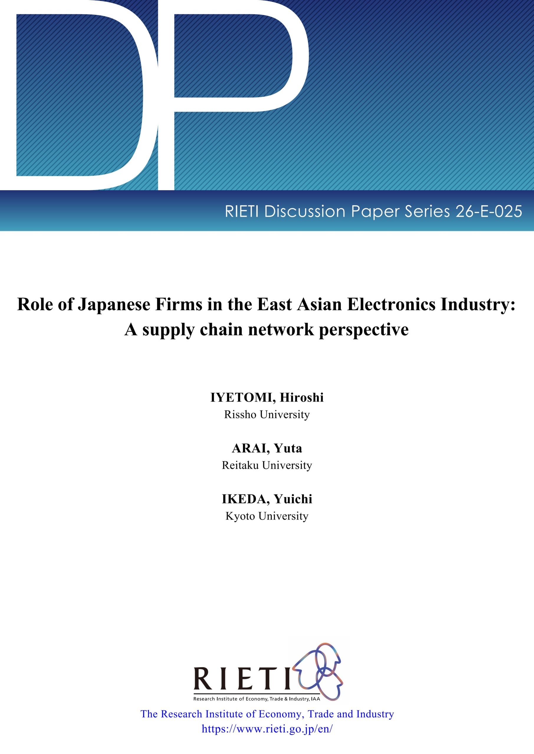 Role of Japanese firms in the East Asian electronics industry: A supply chain network perspective