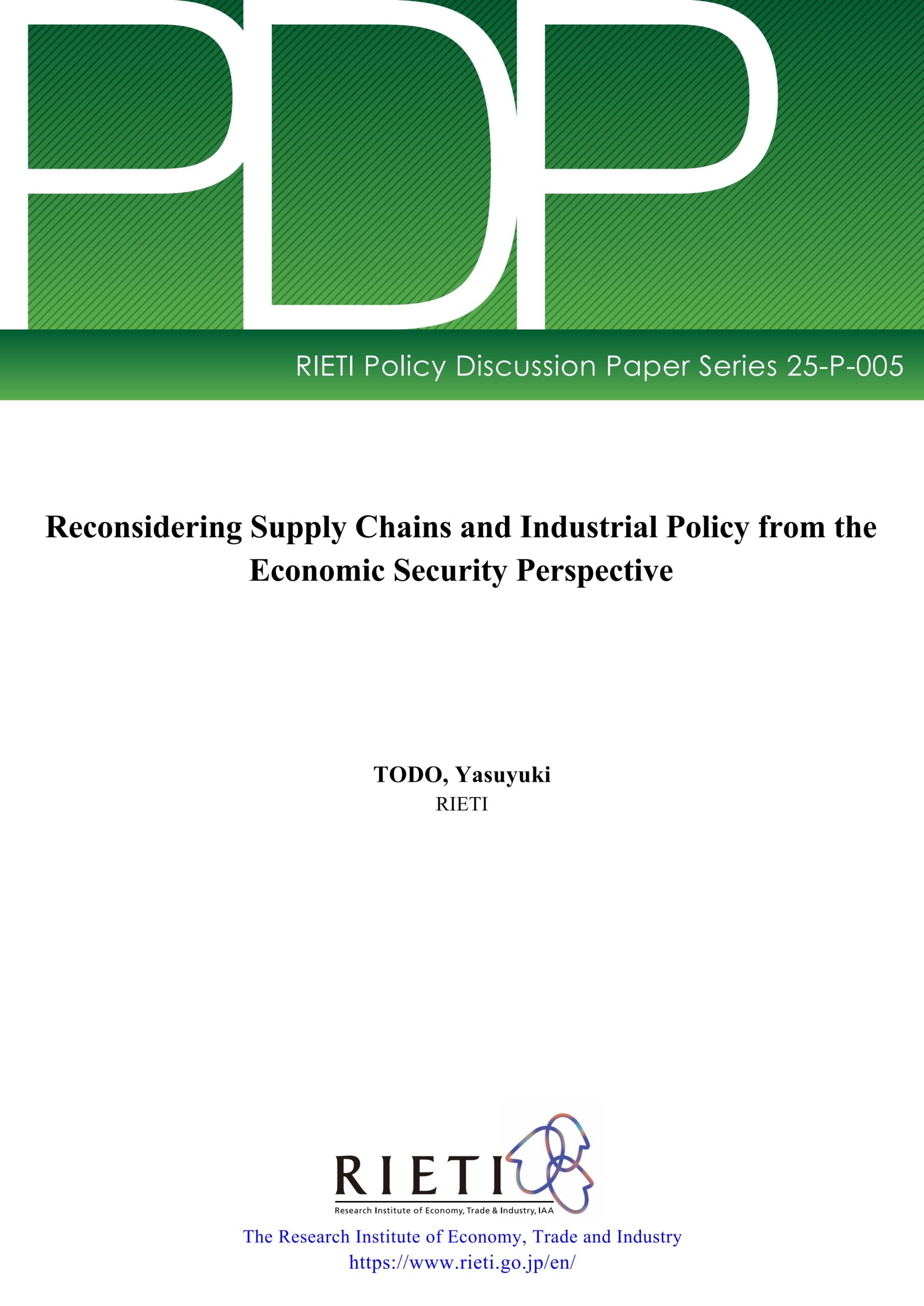 Reconsidering supply chains and industrial policy from the economic security perspective