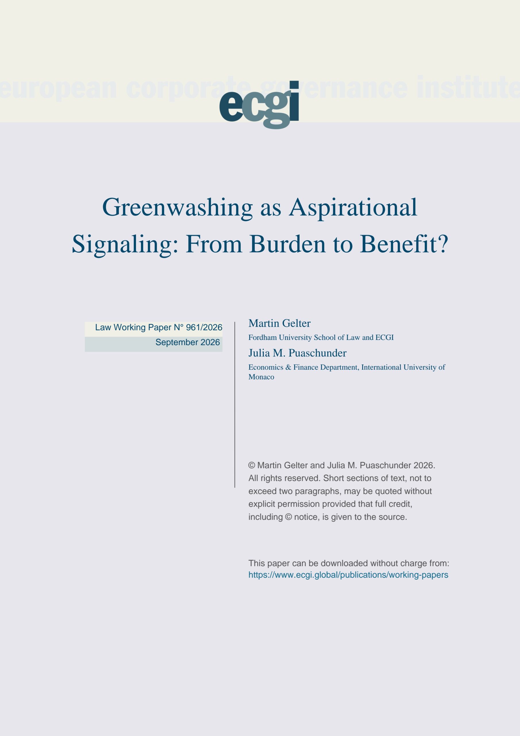 Greenwashing as aspirational signaling: From burden to benefit?