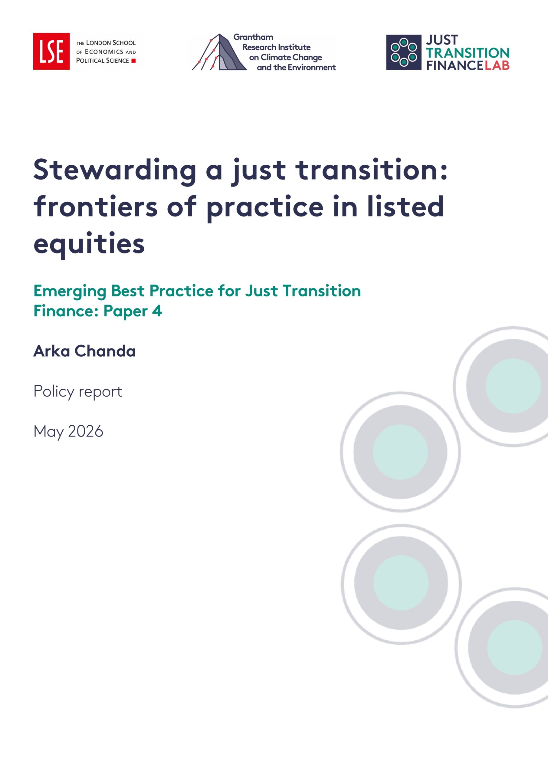 Stewarding a just transition: Frontiers of practice in listed equities