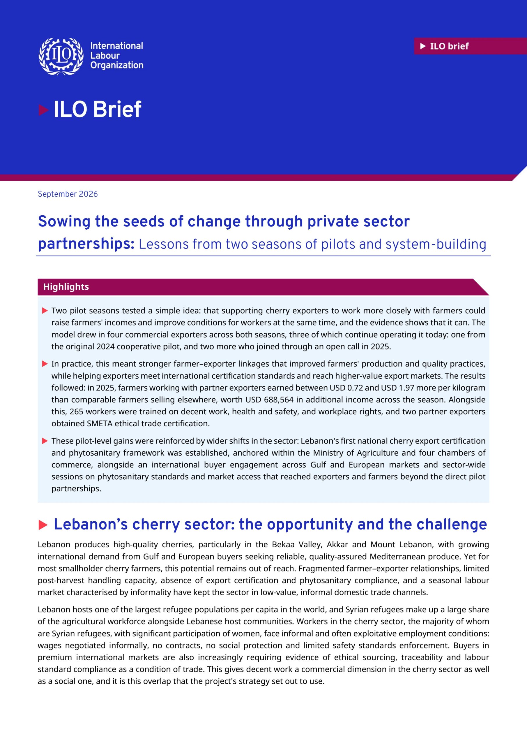 Sowing the seeds of change through private sector partnerships: Lessons from two seasons of pilots and system-building
