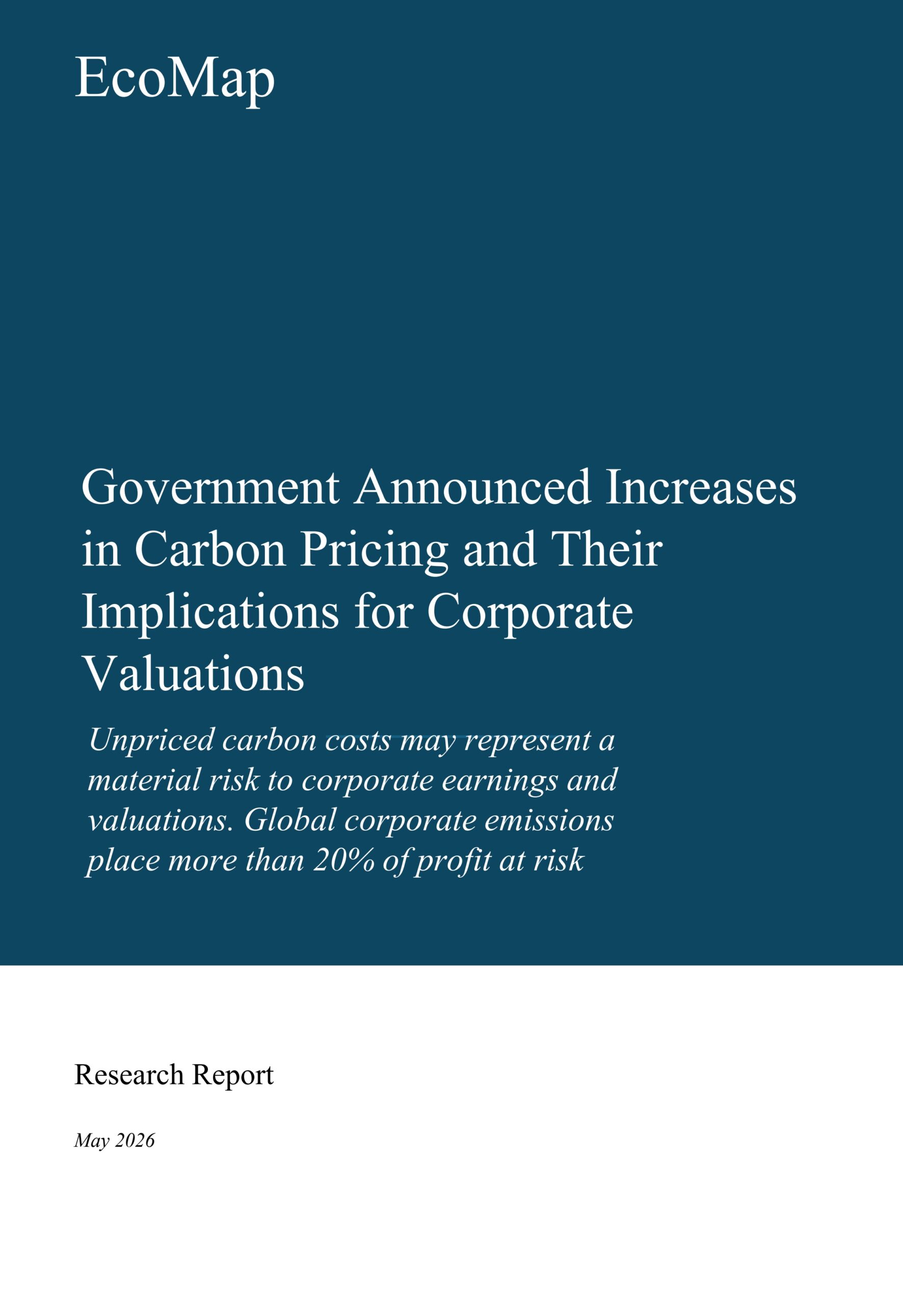 Government announced increases in carbon pricing and their implications for corporate valuations