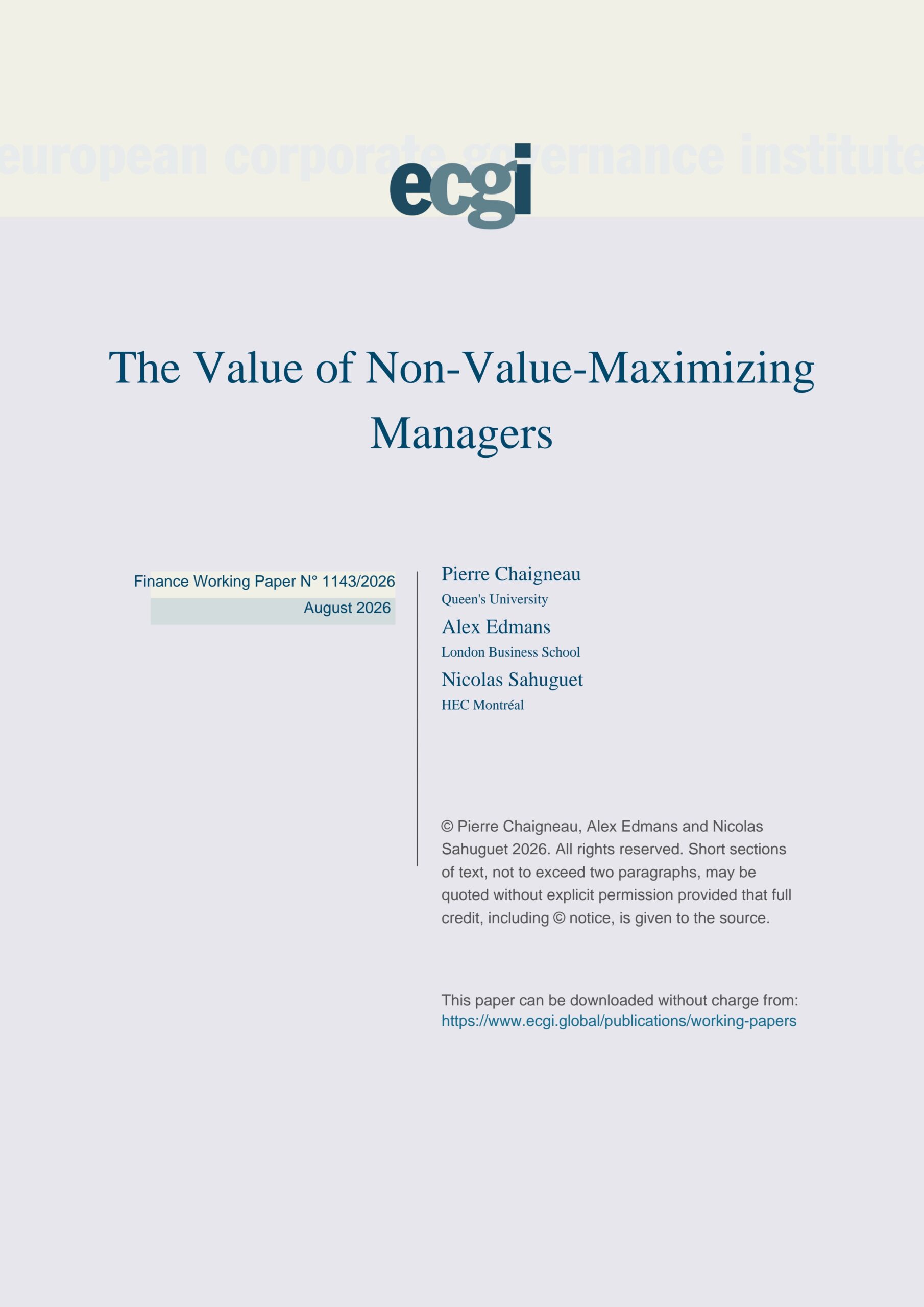 The value of non-value-maximizing managers