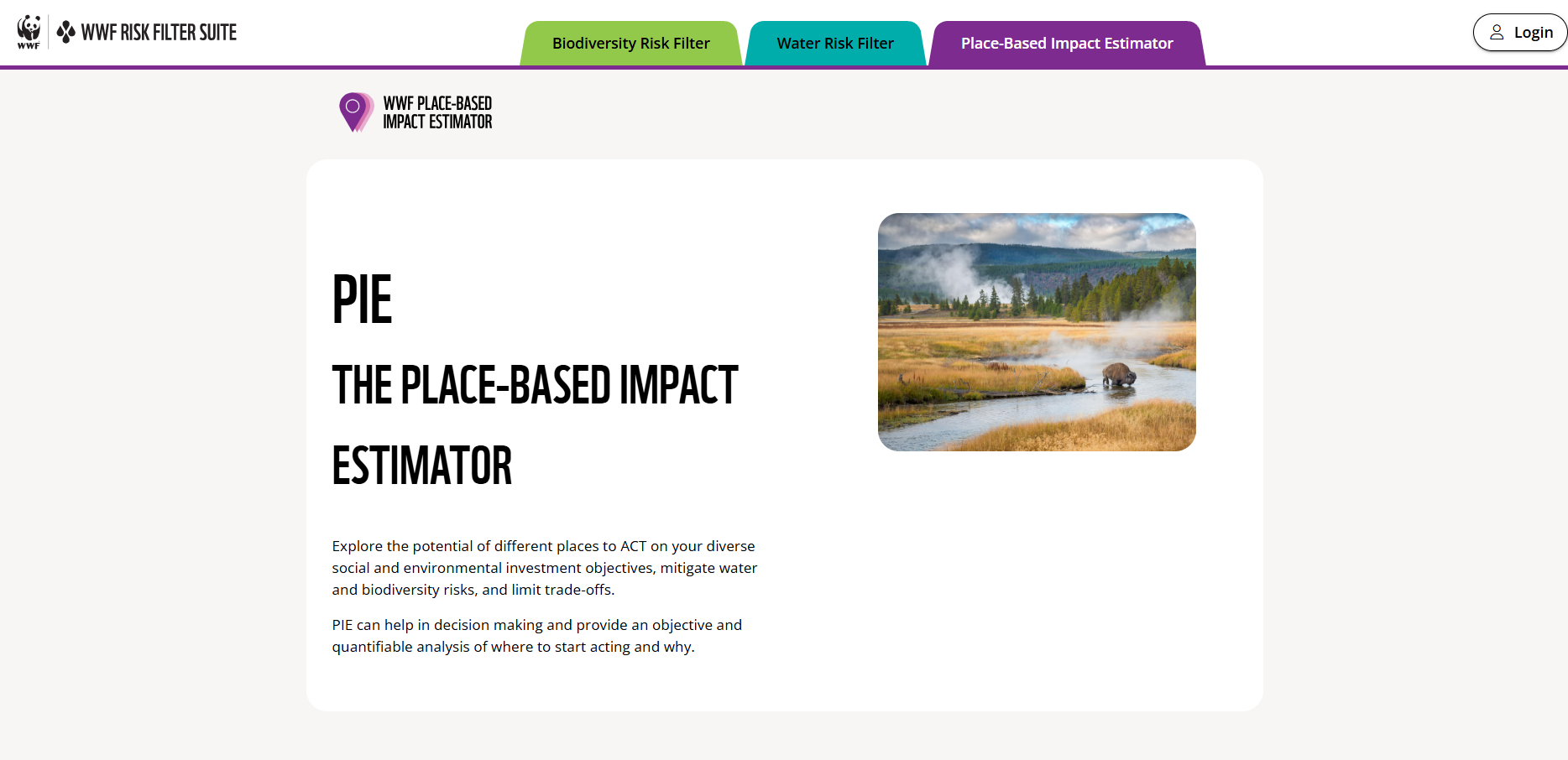 Place-based biodiversity investment tool