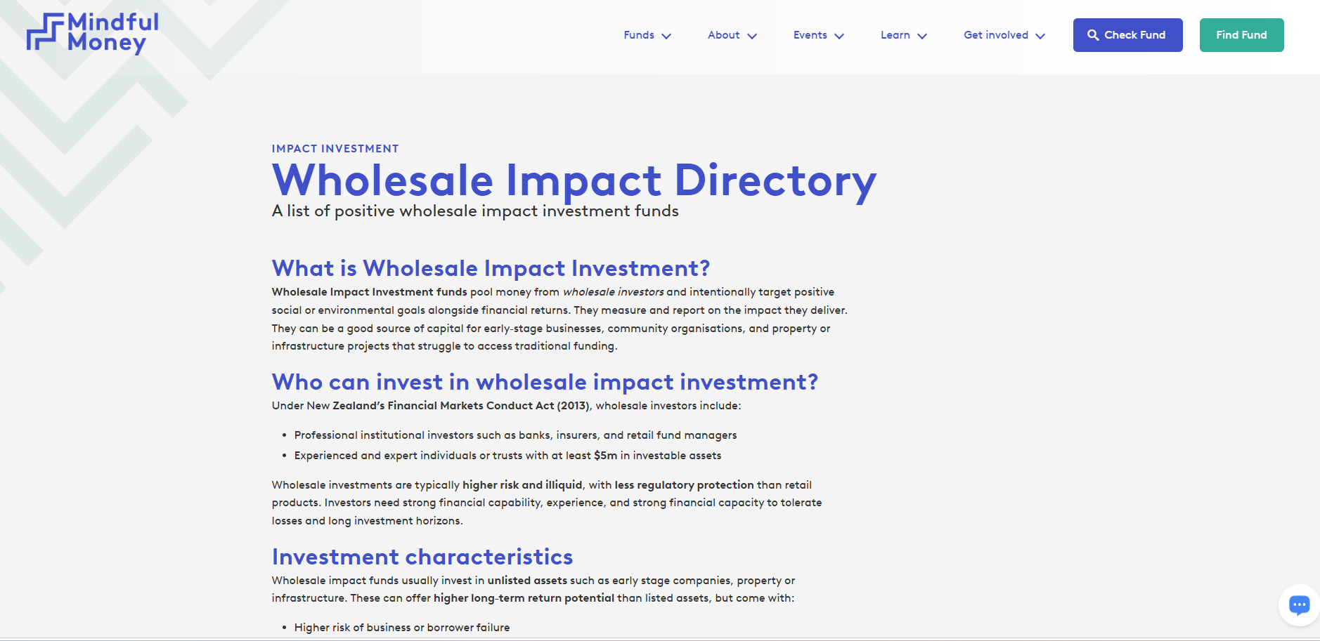 Wholesale Impact Funds Directory