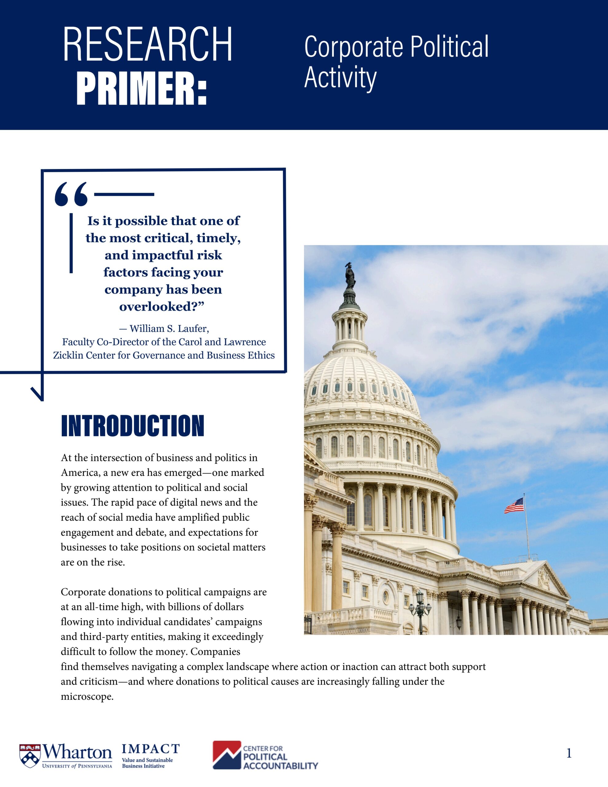Research primer: Corporate political activity