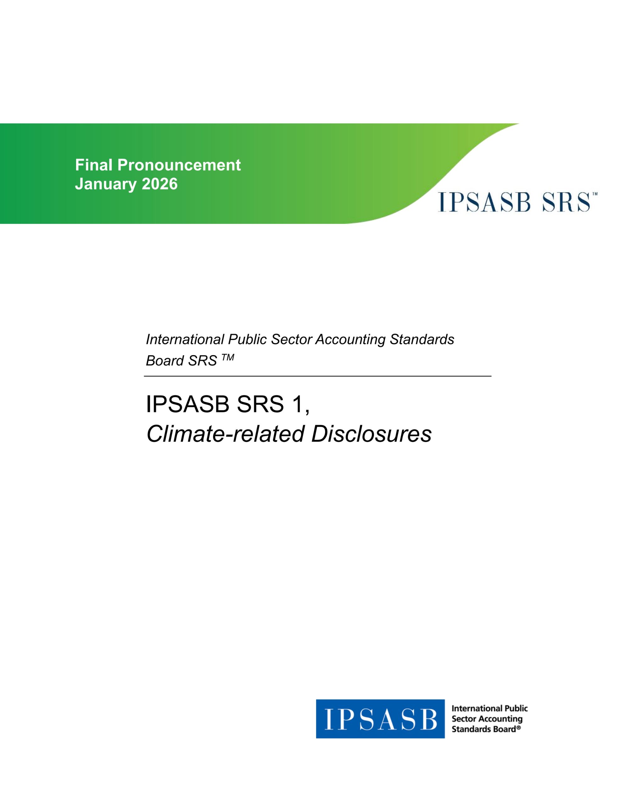 IPSASB SRS 1, Climate-related disclosures