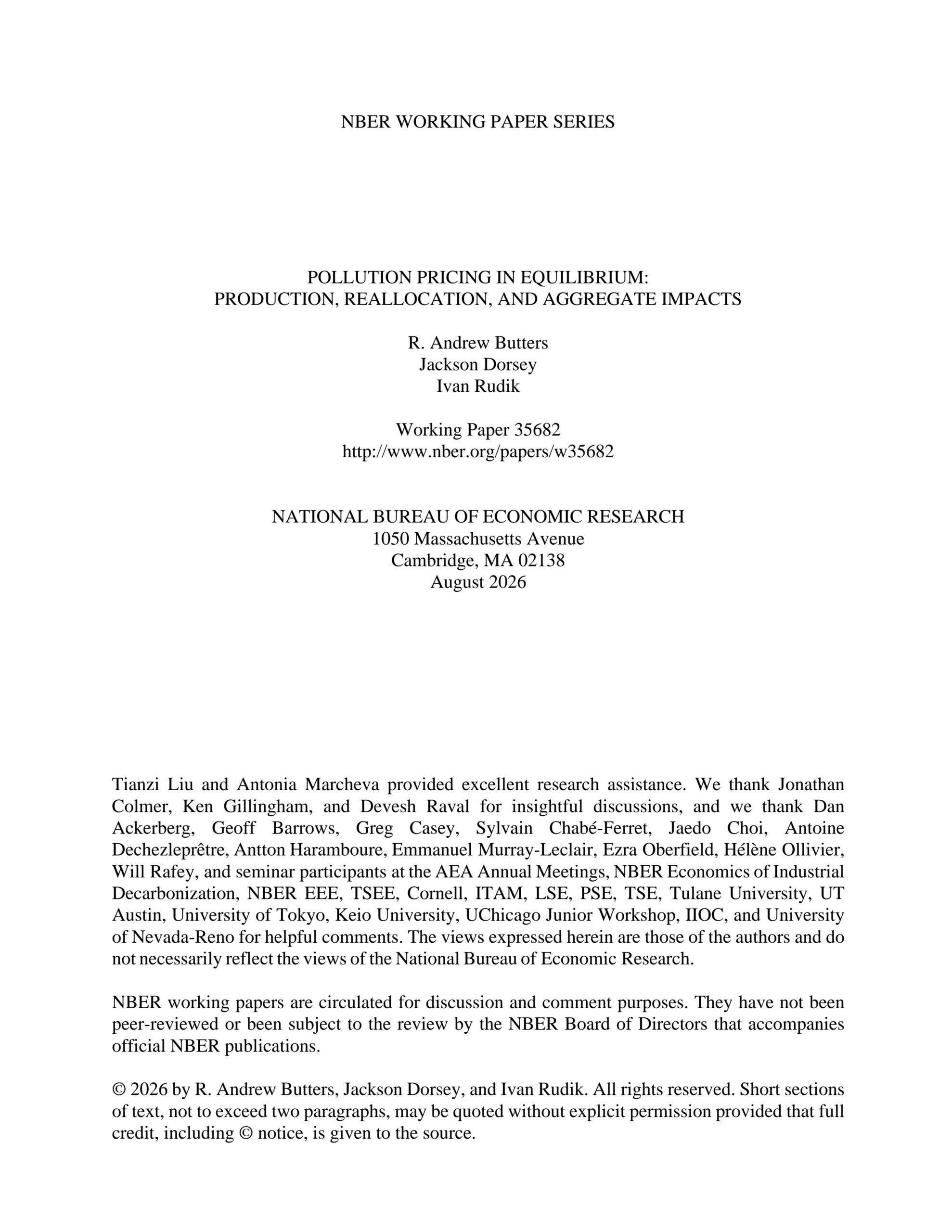 Pollution pricing in equilibrium: Production, reallocation, and aggregate impacts
