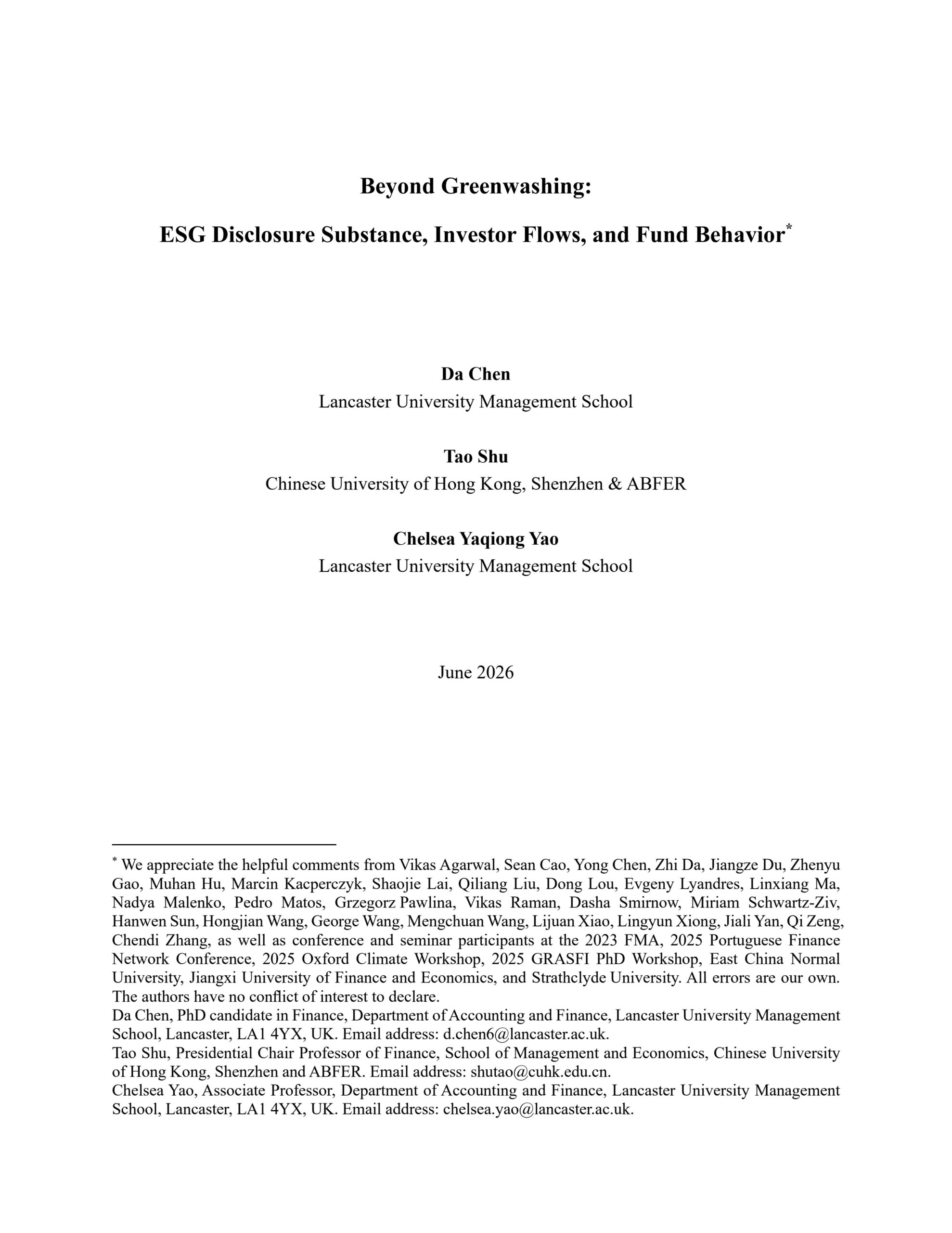 Beyond greenwashing: ESG disclosure substance, investor flows, and fund behavior