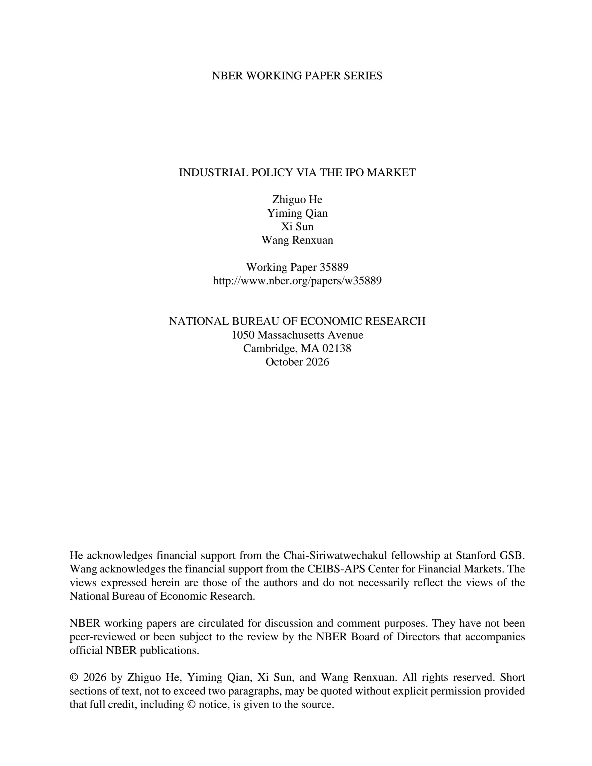 Industrial policy via the IPO market