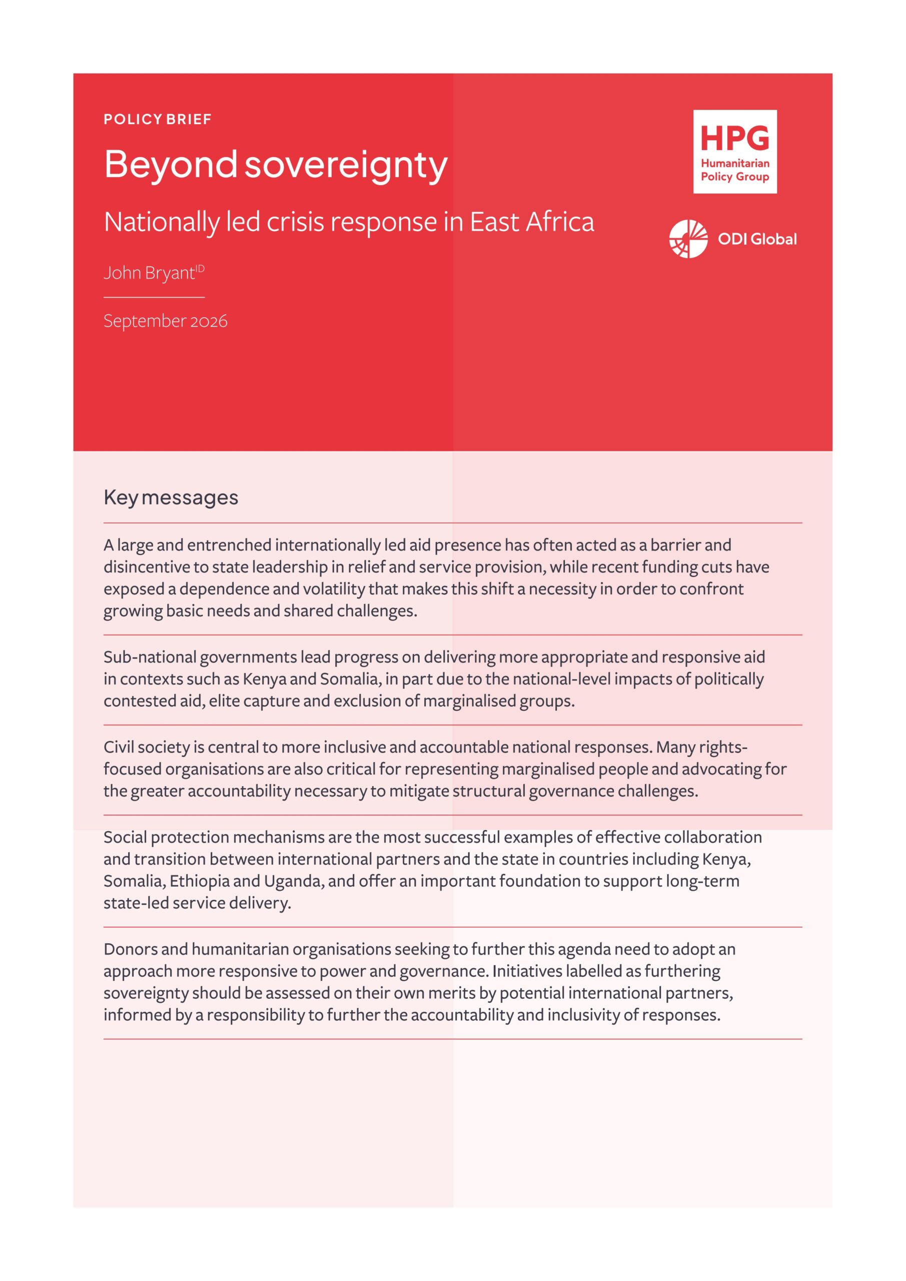 Beyond sovereignty: Nationally led crisis response in East Africa