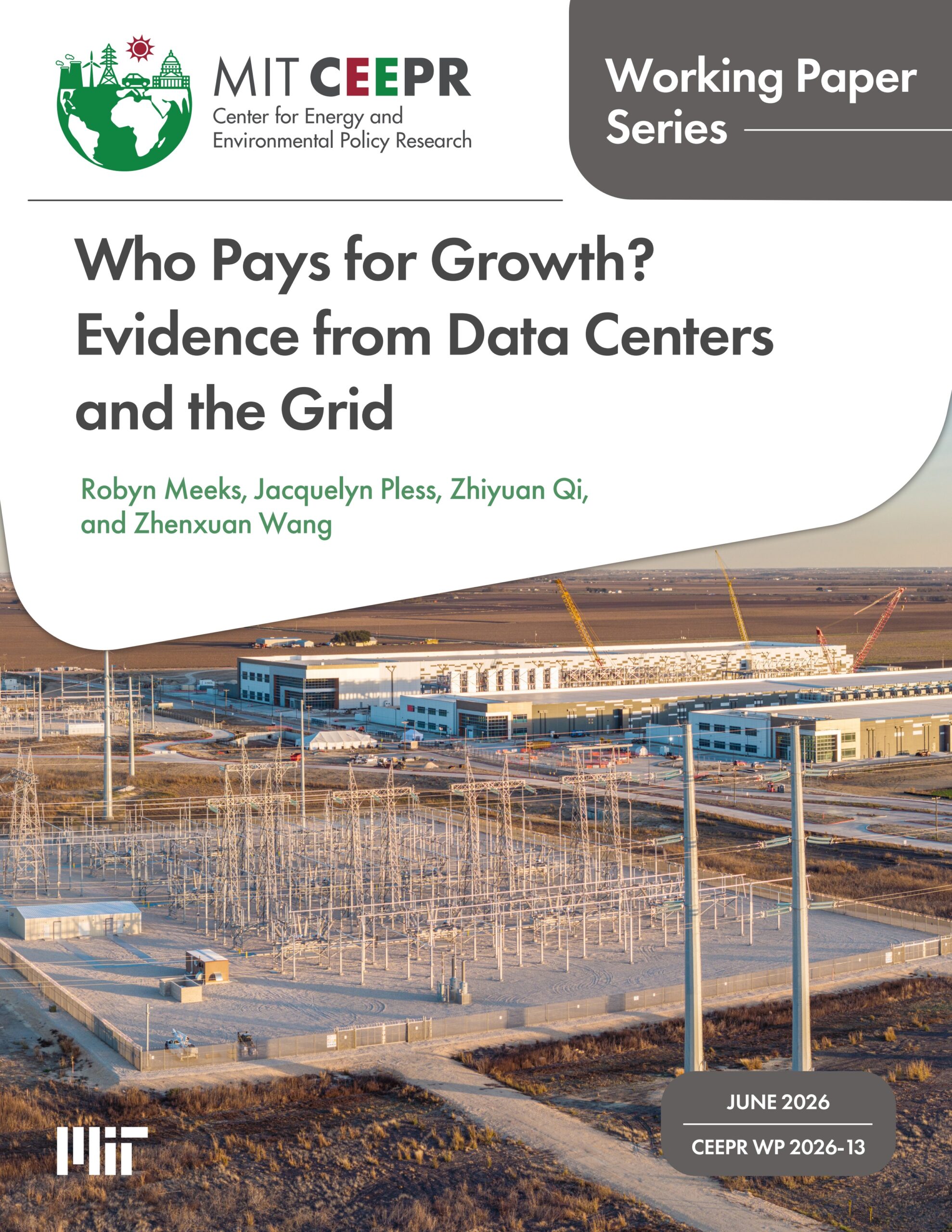 Who pays for growth? Evidence from data centers and the grid