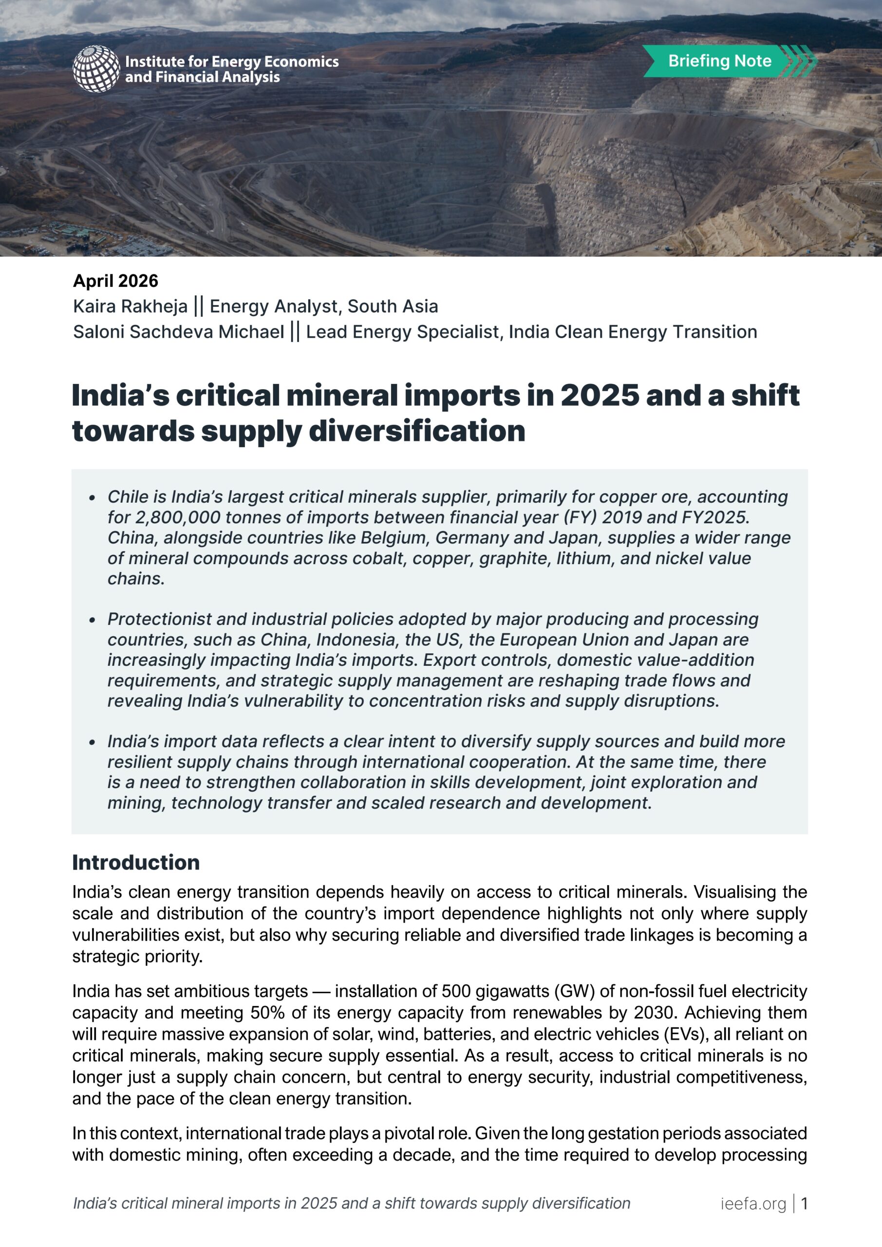 India’s critical mineral imports in 2025 and a shift towards supply diversification