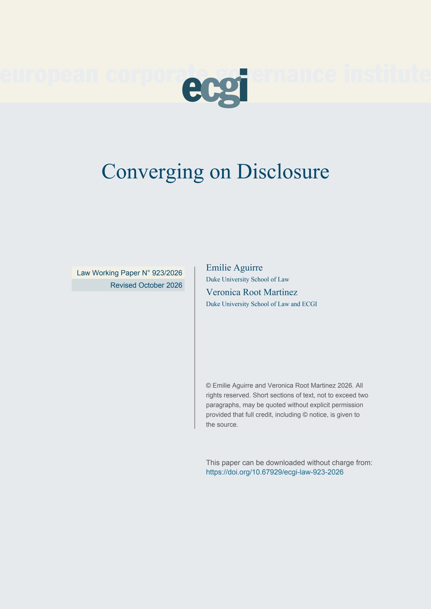 Converging on disclosure