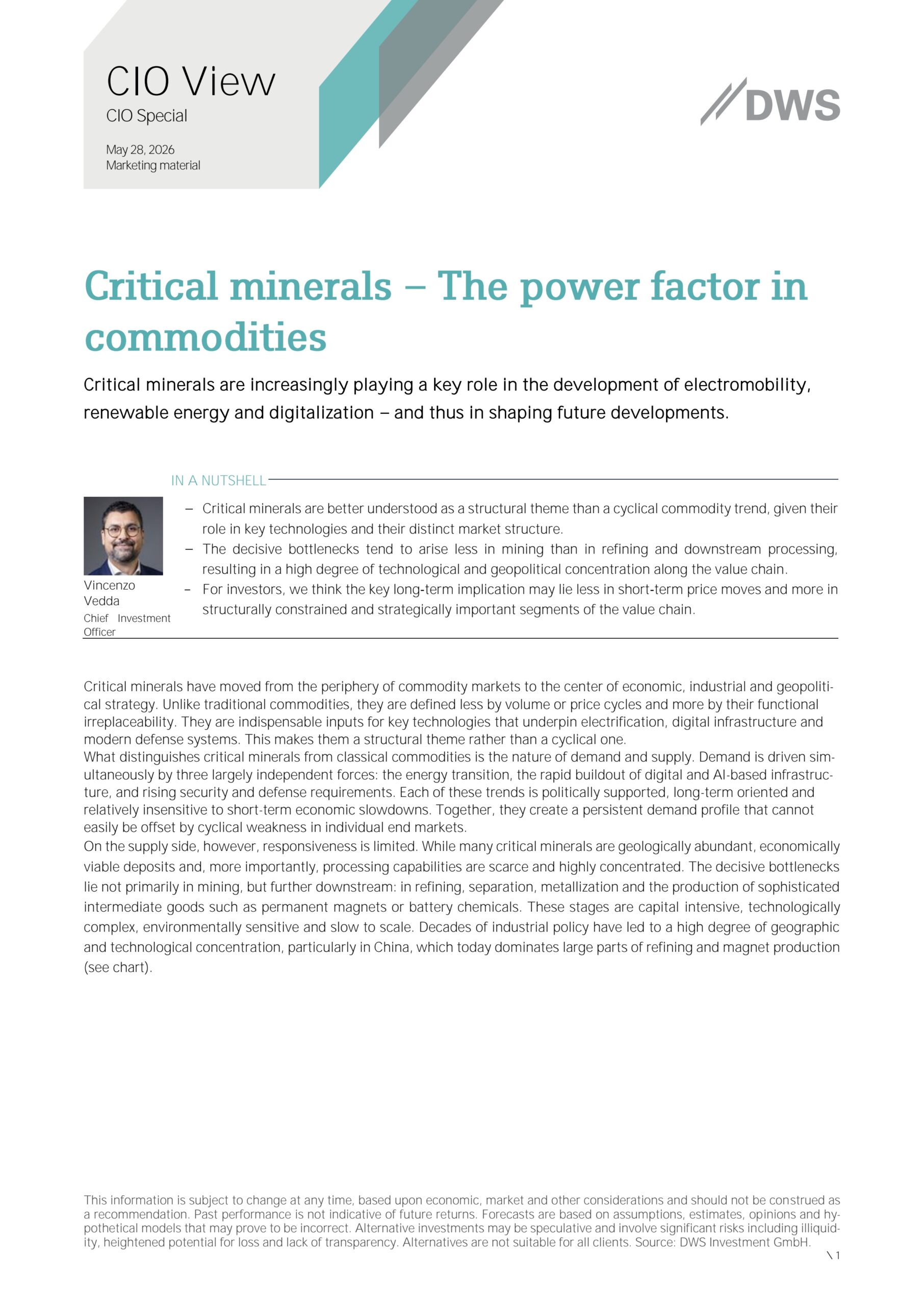 Critical minerals – The power factor in commodities