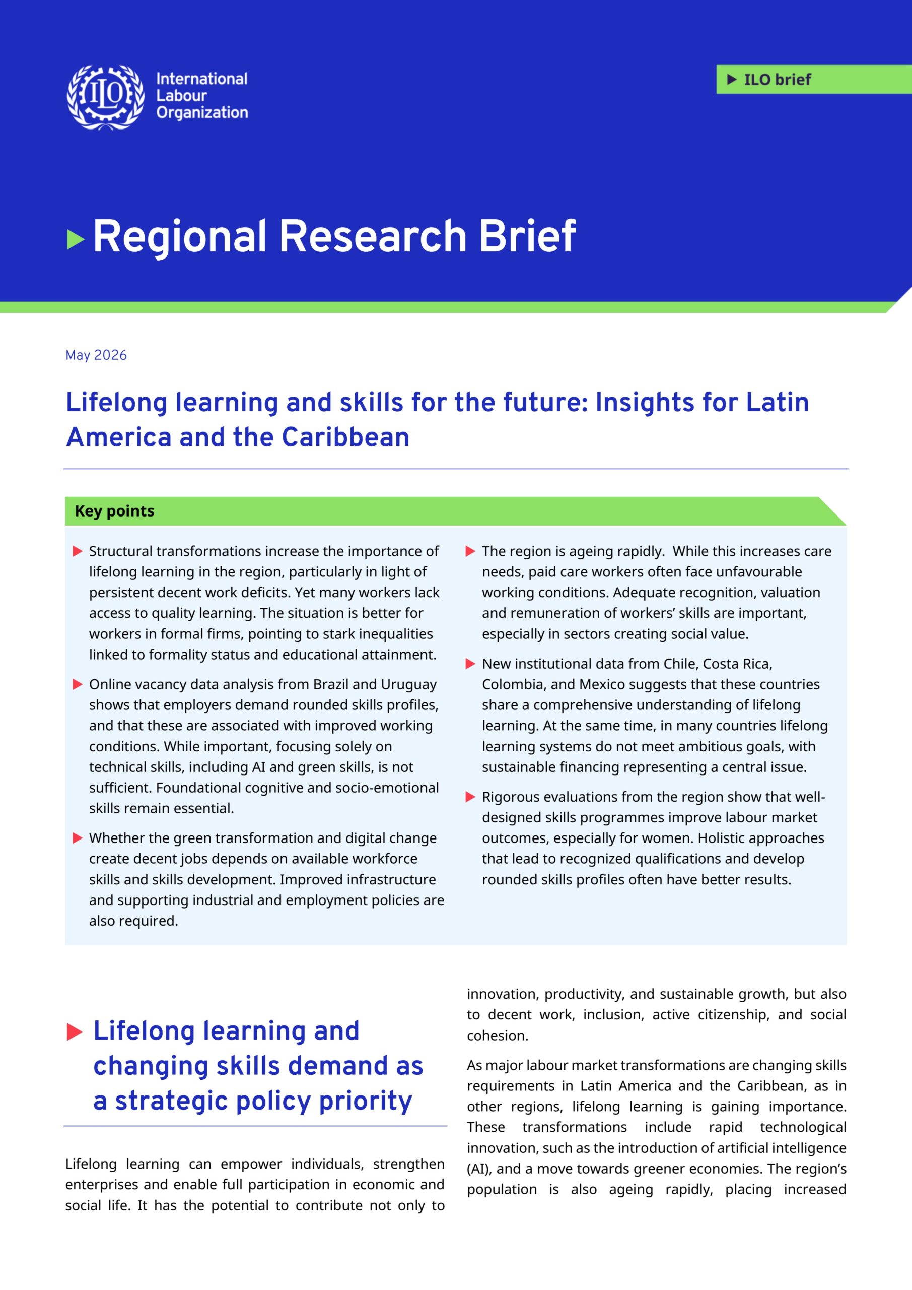 Lifelong learning and skills for the future: Insights for Latin America and the Caribbean