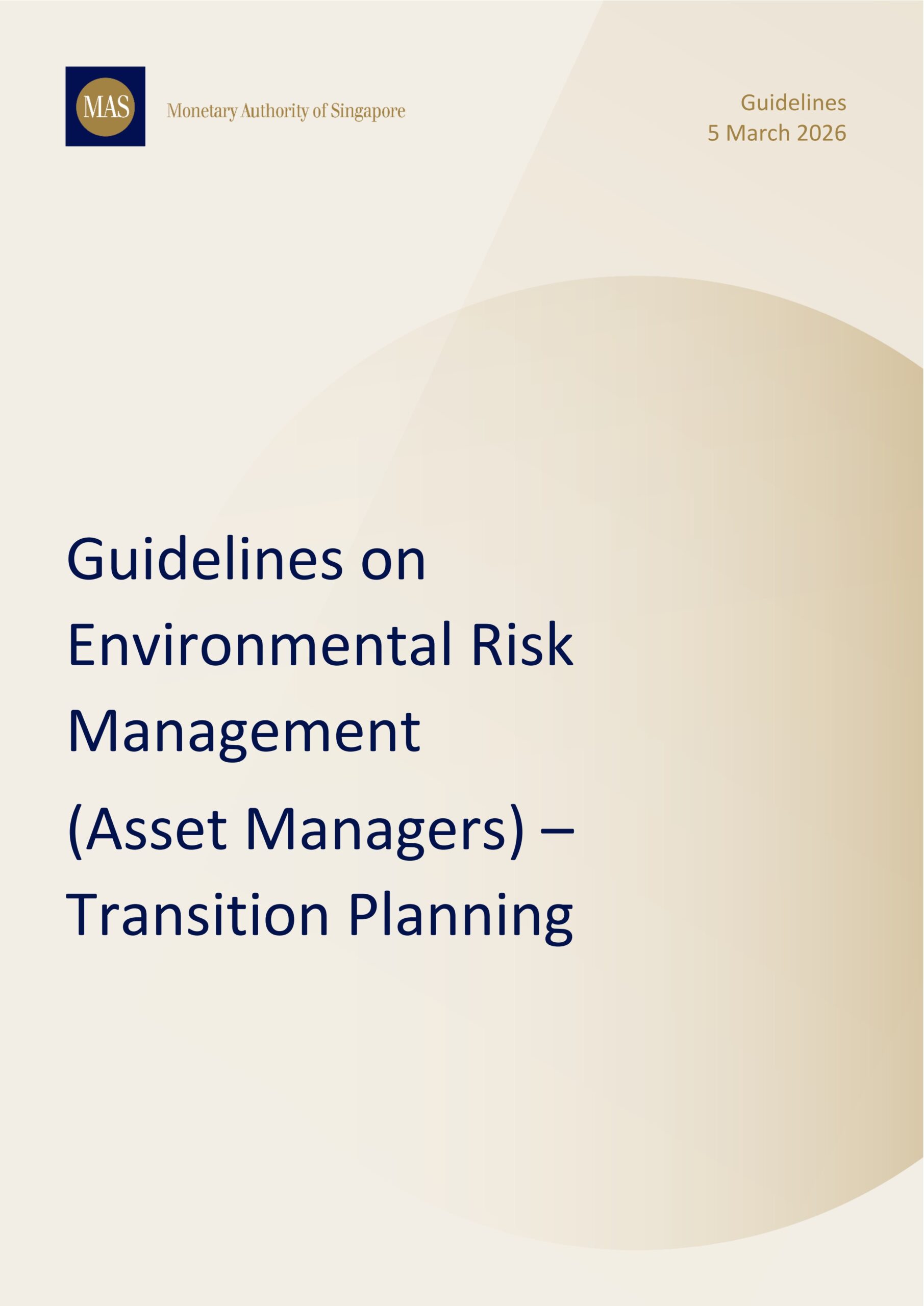 Guidelines on environmental risk management (asset managers) – transition planning