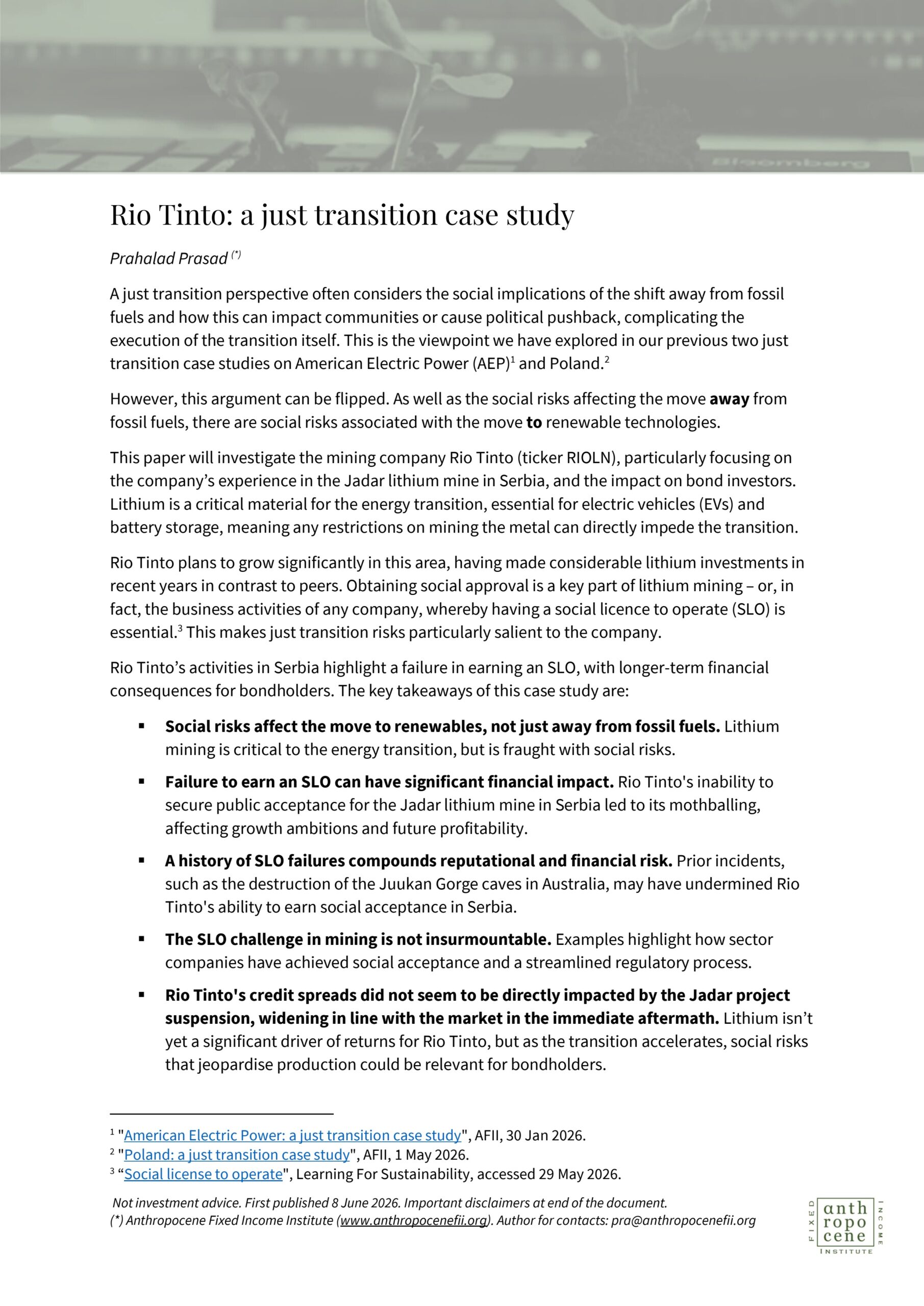 Rio Tinto: A just transition case study