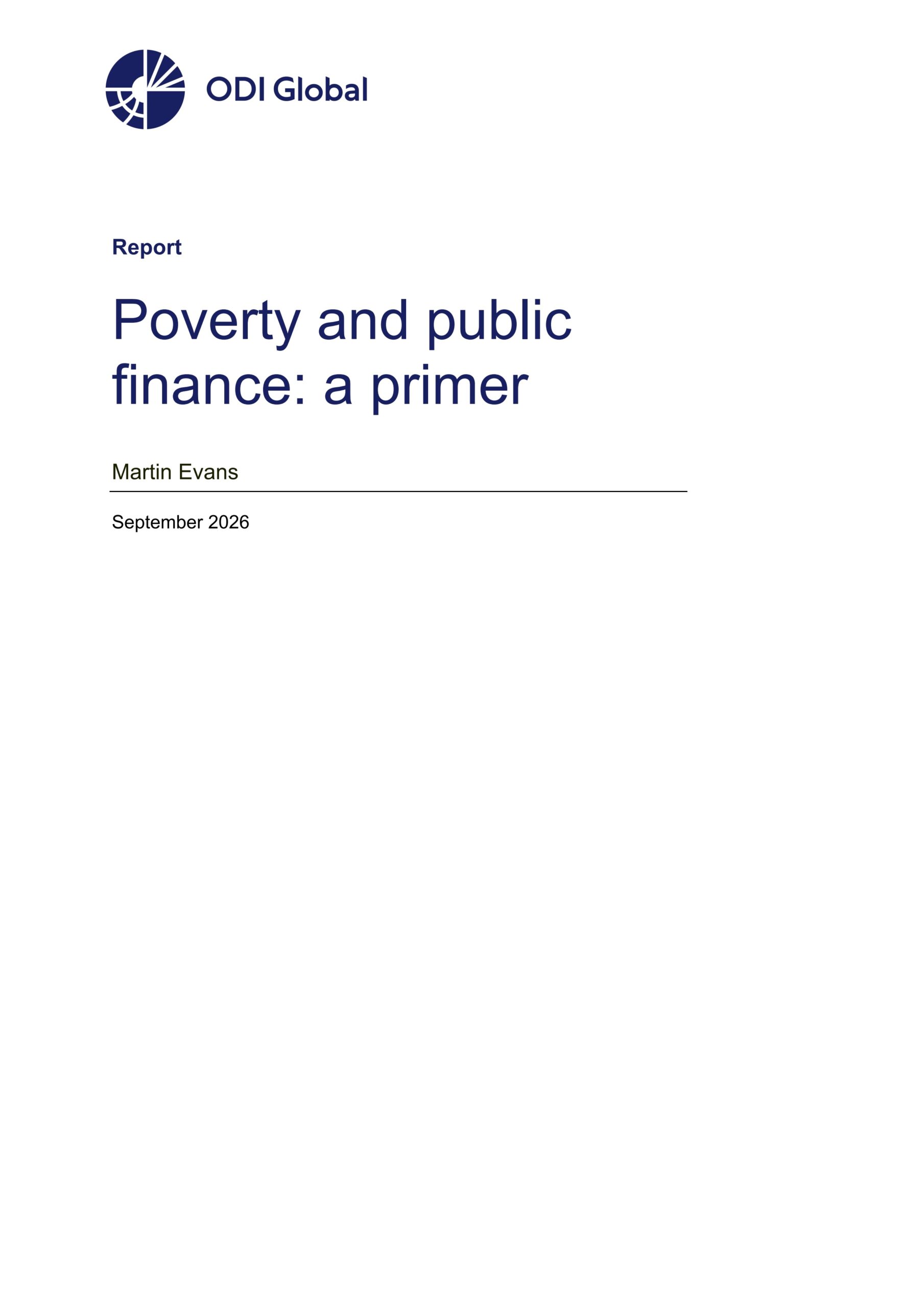Poverty and public finance: A primer