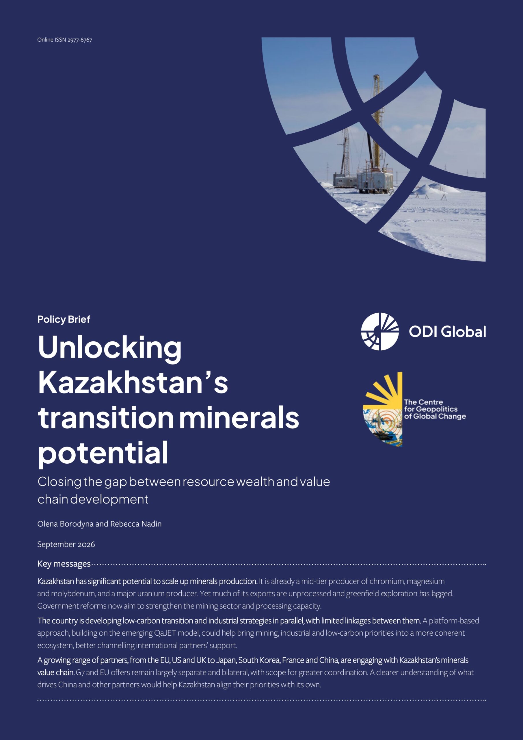 Unlocking Kazakhstan's transition minerals potential: Closing the gap between resource wealth and value chain development