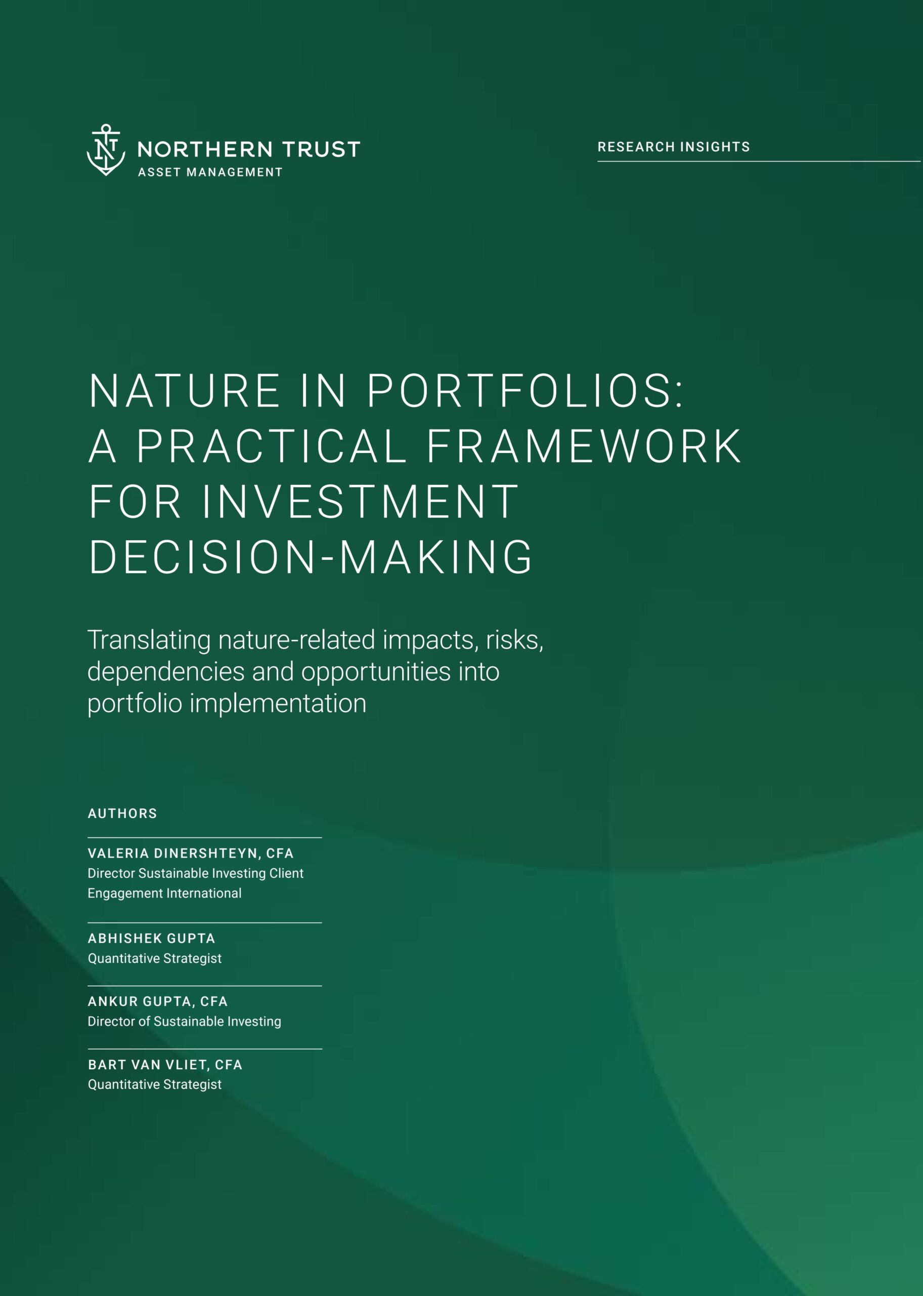 Nature in portfolios: A practical framework for investment decision-making