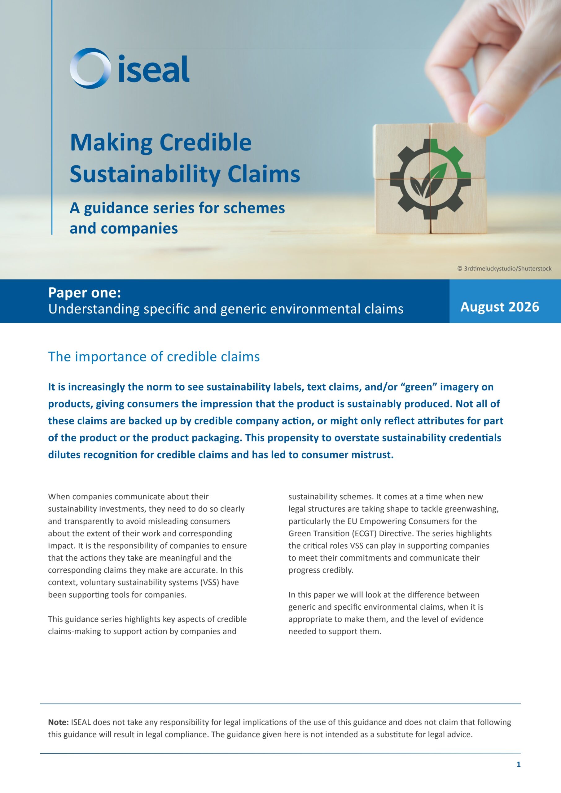 Making credible sustainability claims: A guidance series for schemes and companies collection