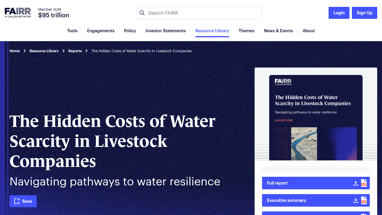 FAIRR Investor Tool: Agriculture Water Risks