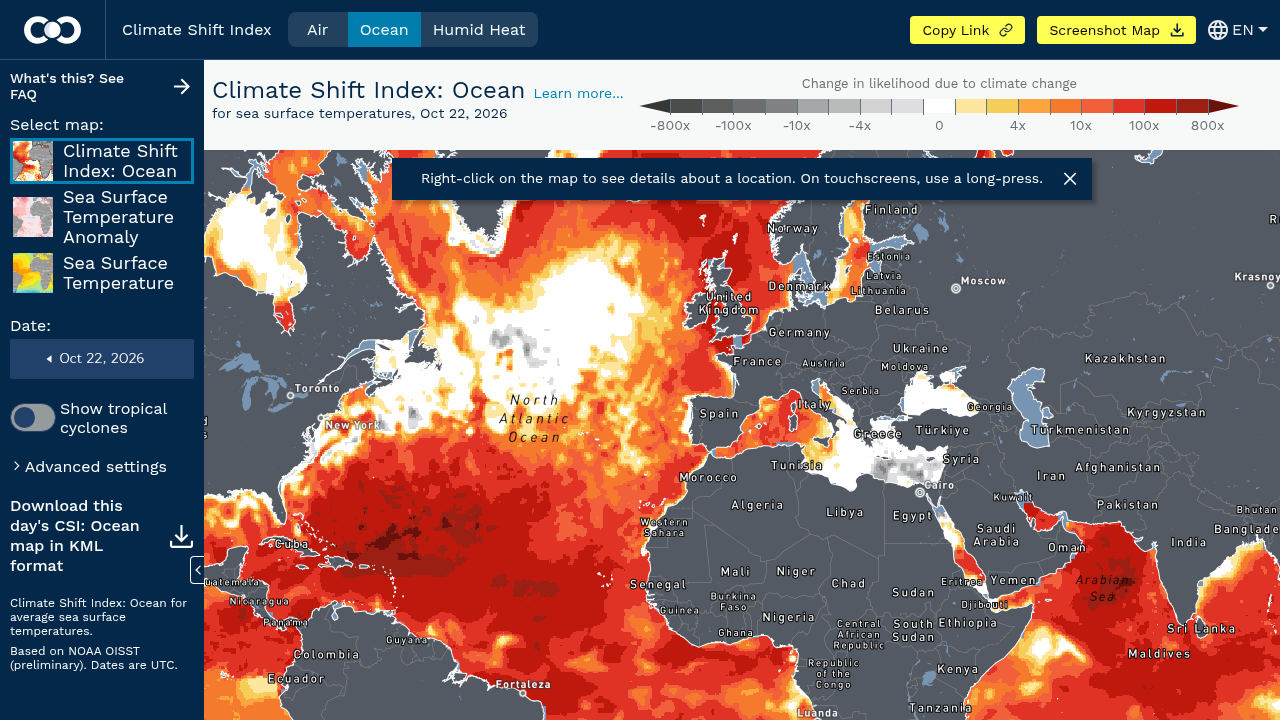 Climate Shift Index: Ocean