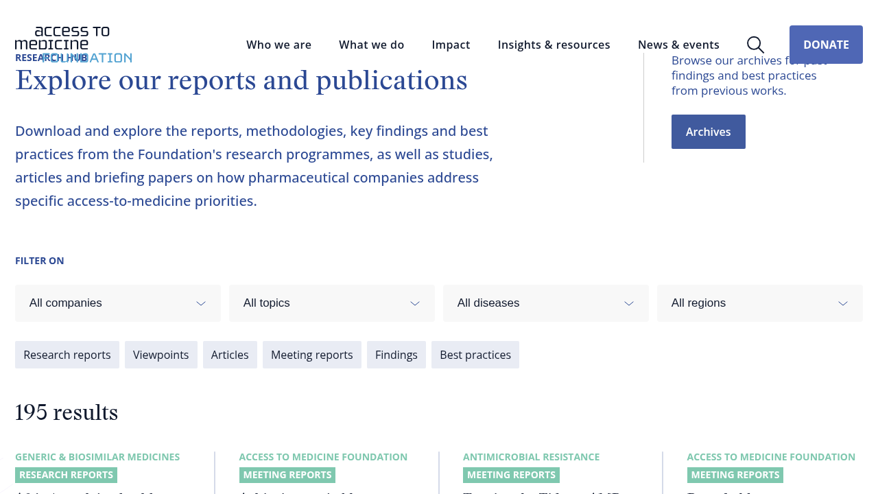 Access to Medicine Foundation Research Hub